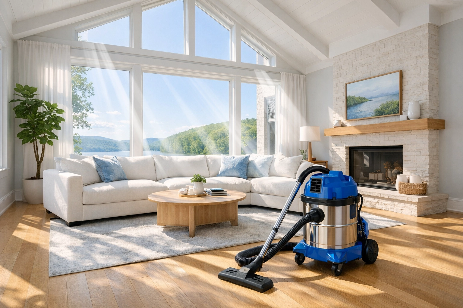 Professional HEPA filter vacuum used for high-end post construction cleaning in Hudson living areas.