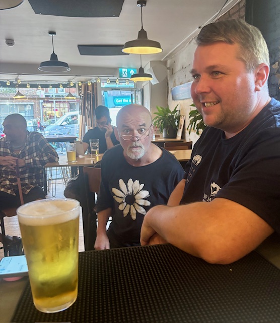 Customers enjoying fresh pints at Lost and Found's taproom
