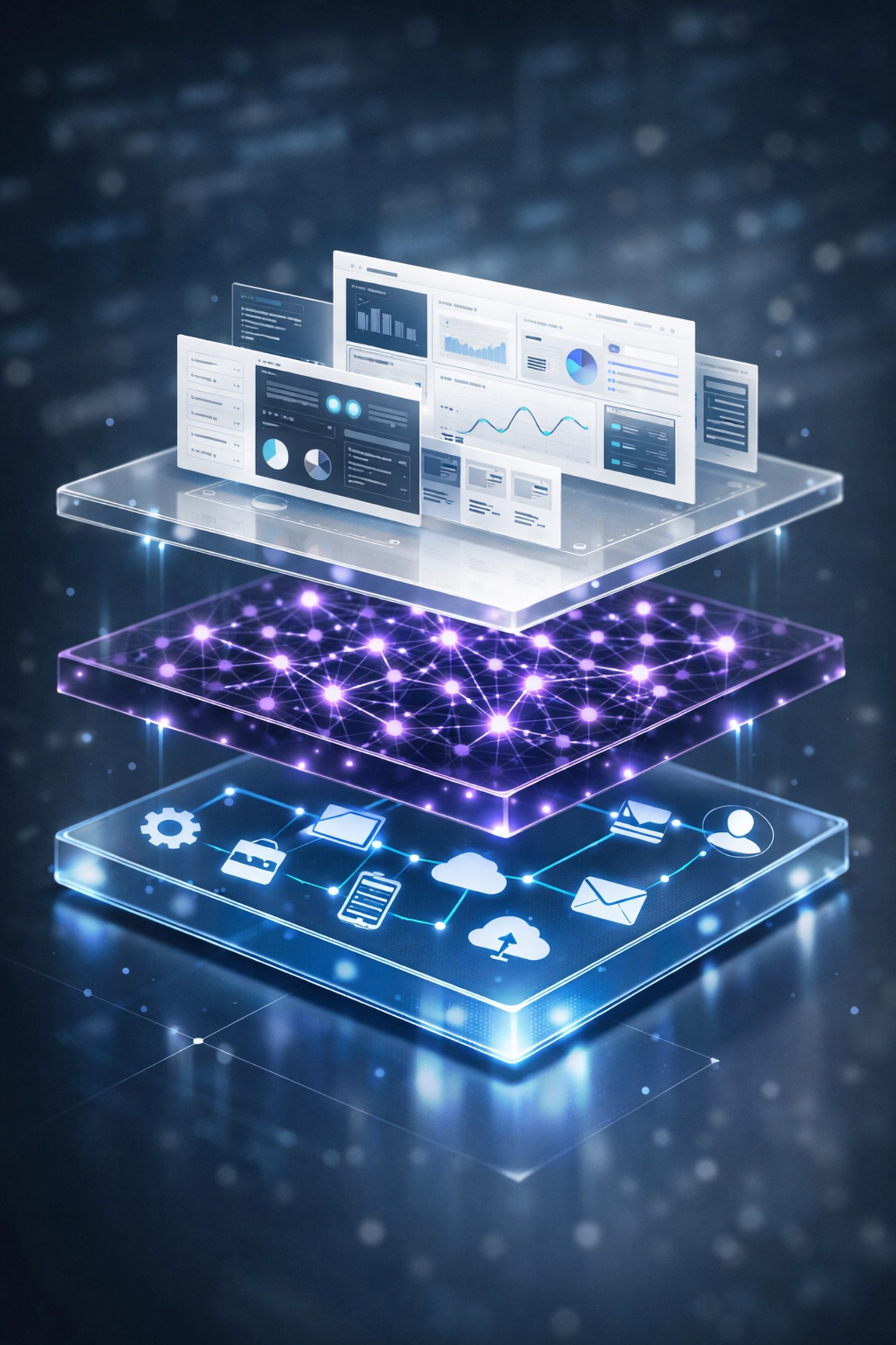 Airtable Automation vs Custom Software: Which Is Better For Your Growing SMB? 4 Three-tier hybrid automation architecture combining workflow automation and AI integration