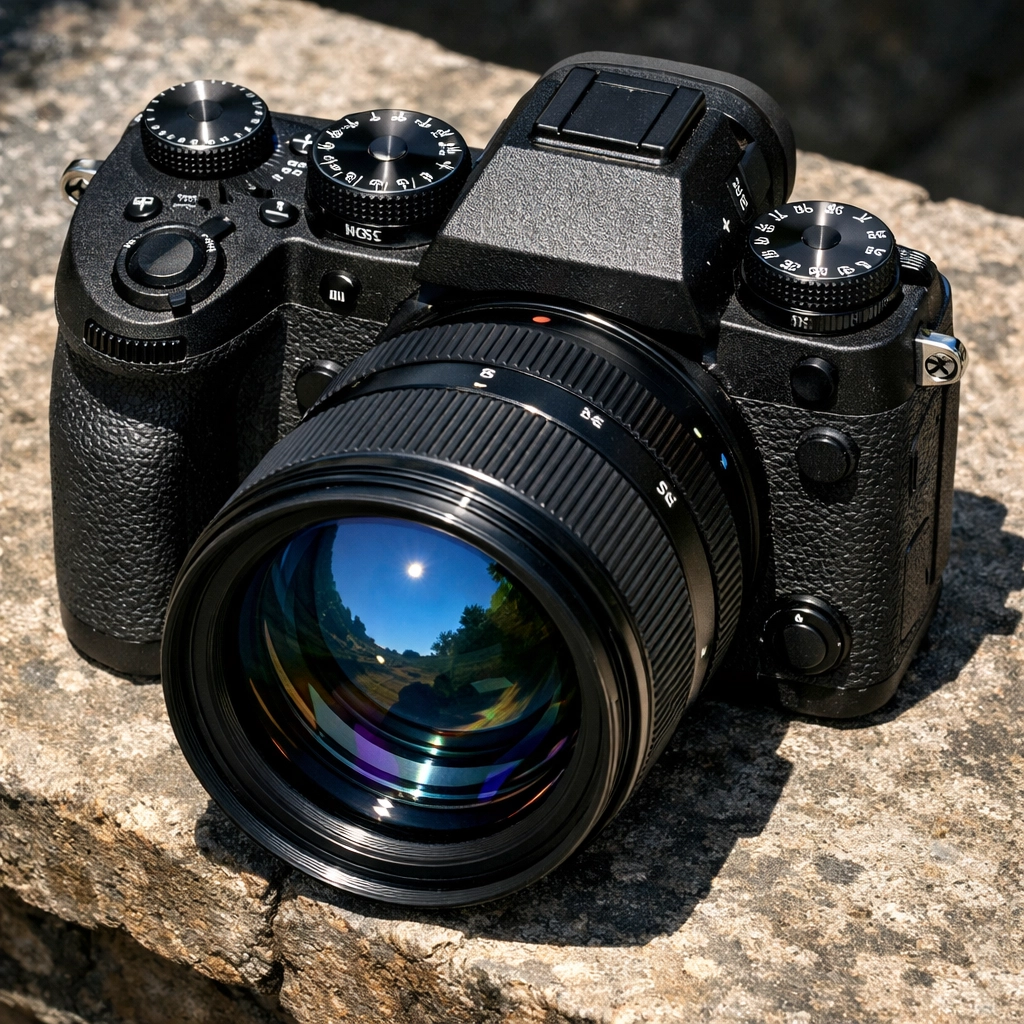 Close-up of camera dials and settings used for mastering exposure in manual mode.