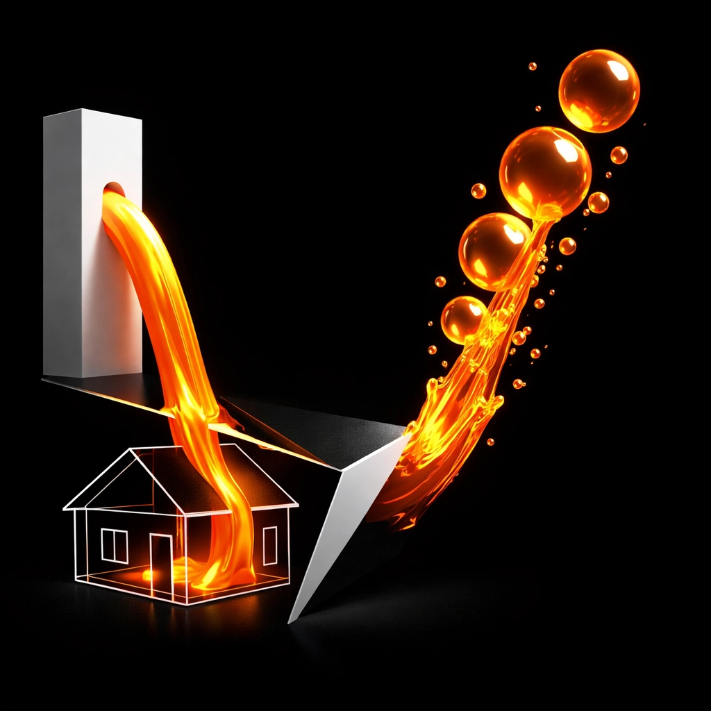 A visual diagram of an Australian debt recycling strategy splitting funds into a house and an investment portfolio.