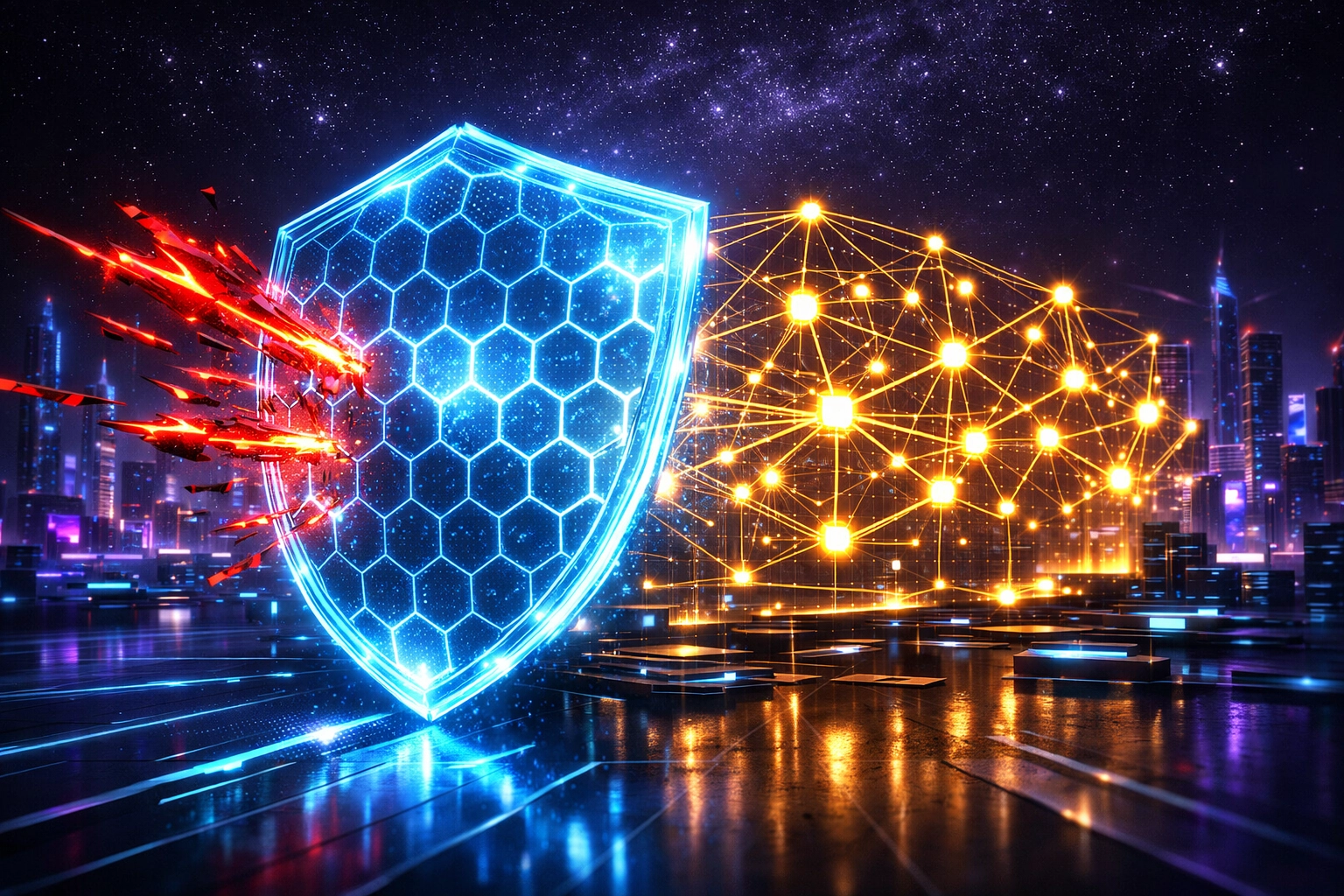 Larecoin AI fraud protection shield securing metaverse transactions and digital assets from security threats.