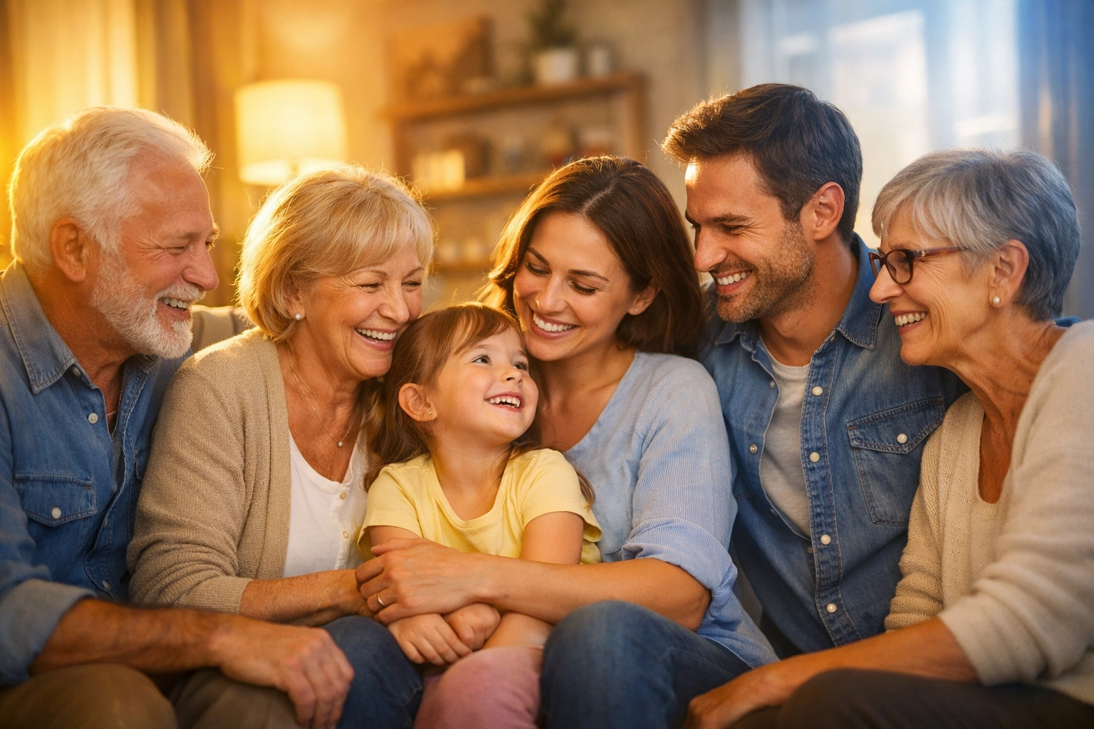 Happy family in a sunlit room symbolizing secure estate planning services from Sapulpa attorneys.