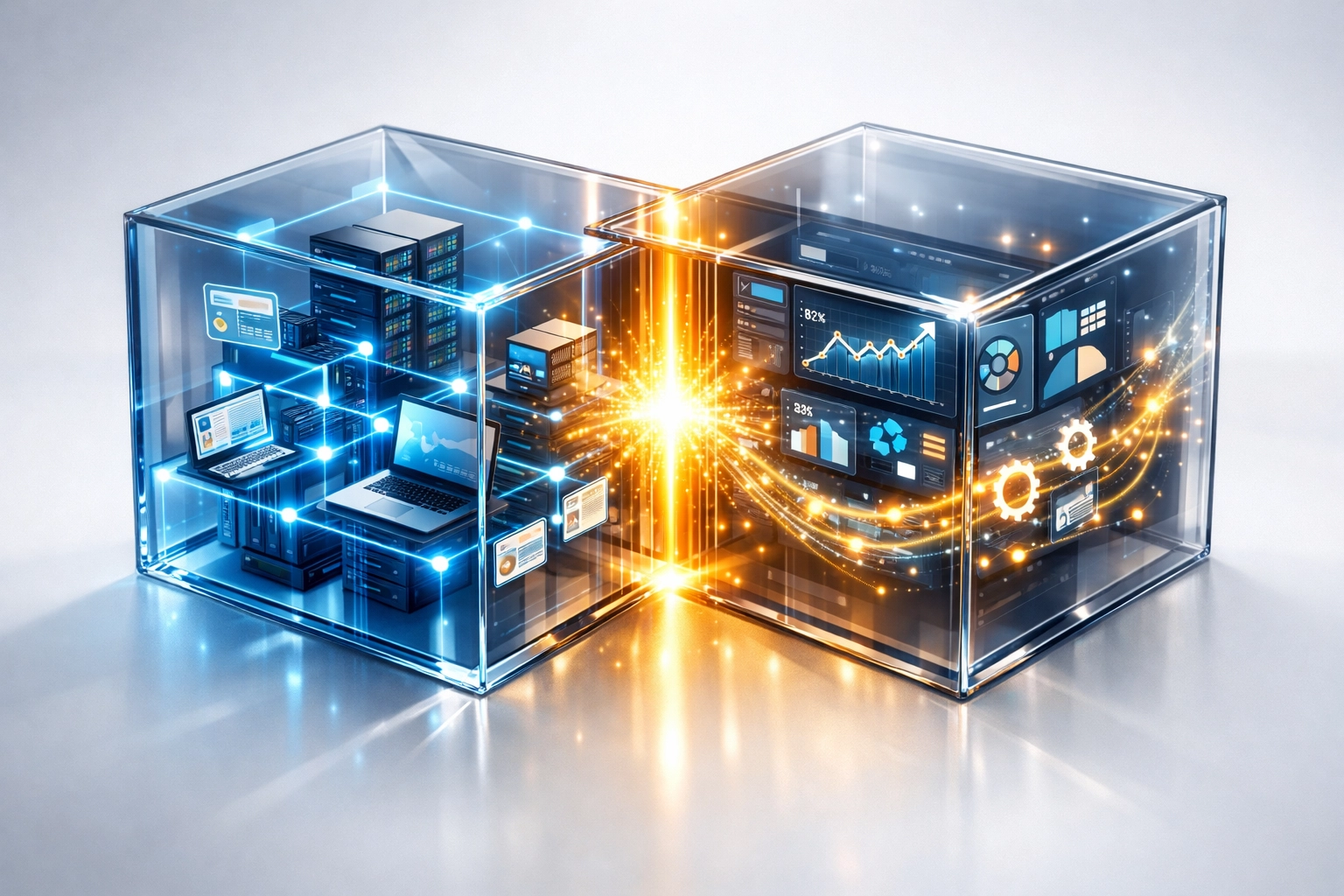 ITAM and ITOM integration showing connected assets and operations management