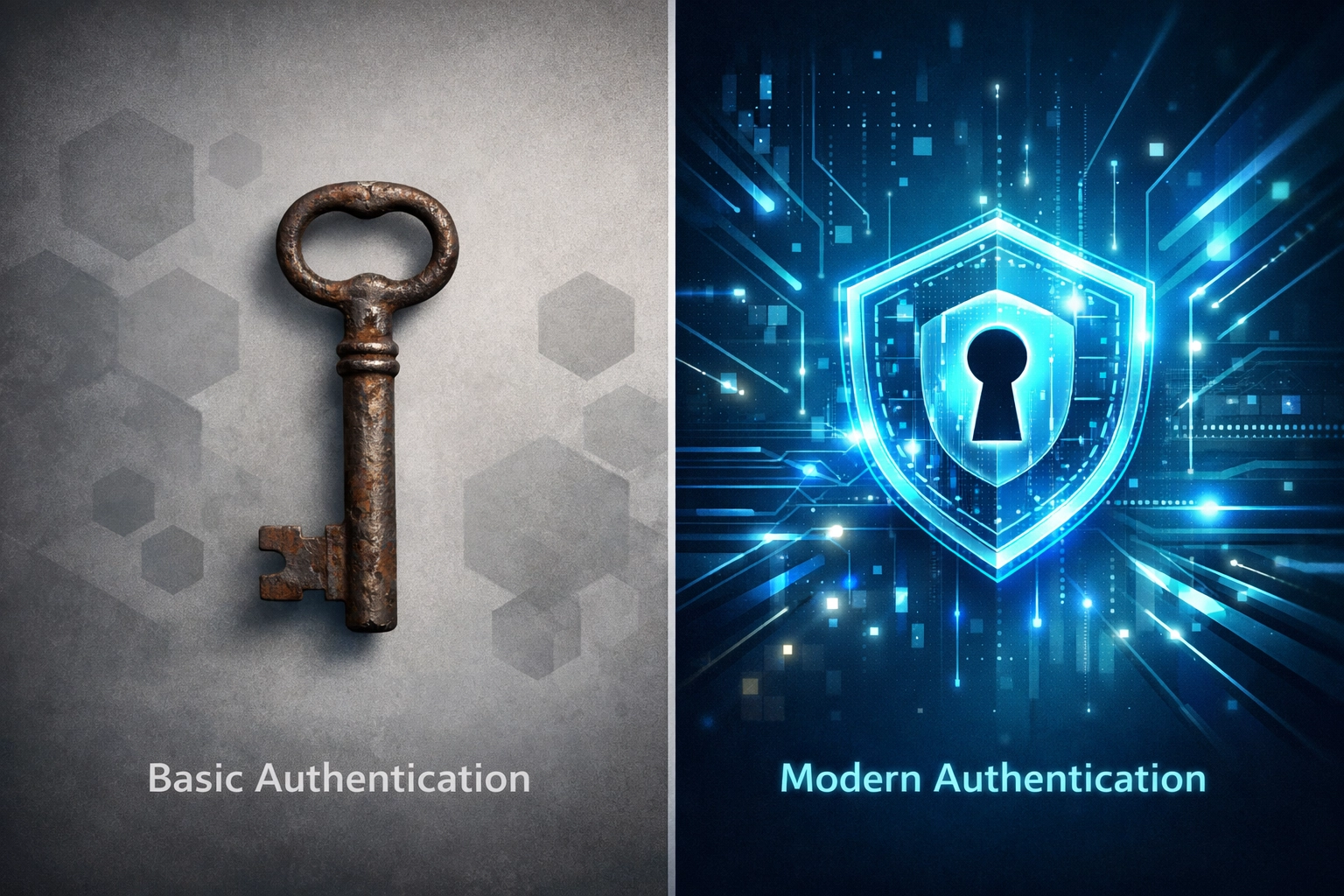 Comparison of Basic Authentication versus OAuth 2.0 security for business IT support