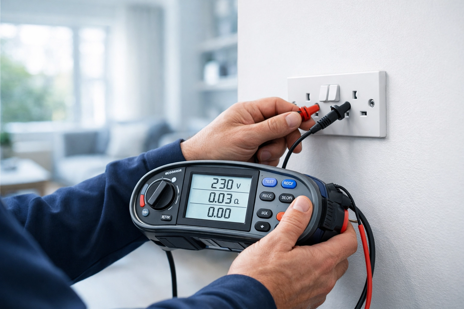 Professional electrician dorset conducting an electrical safety inspection for a rental property EICR.