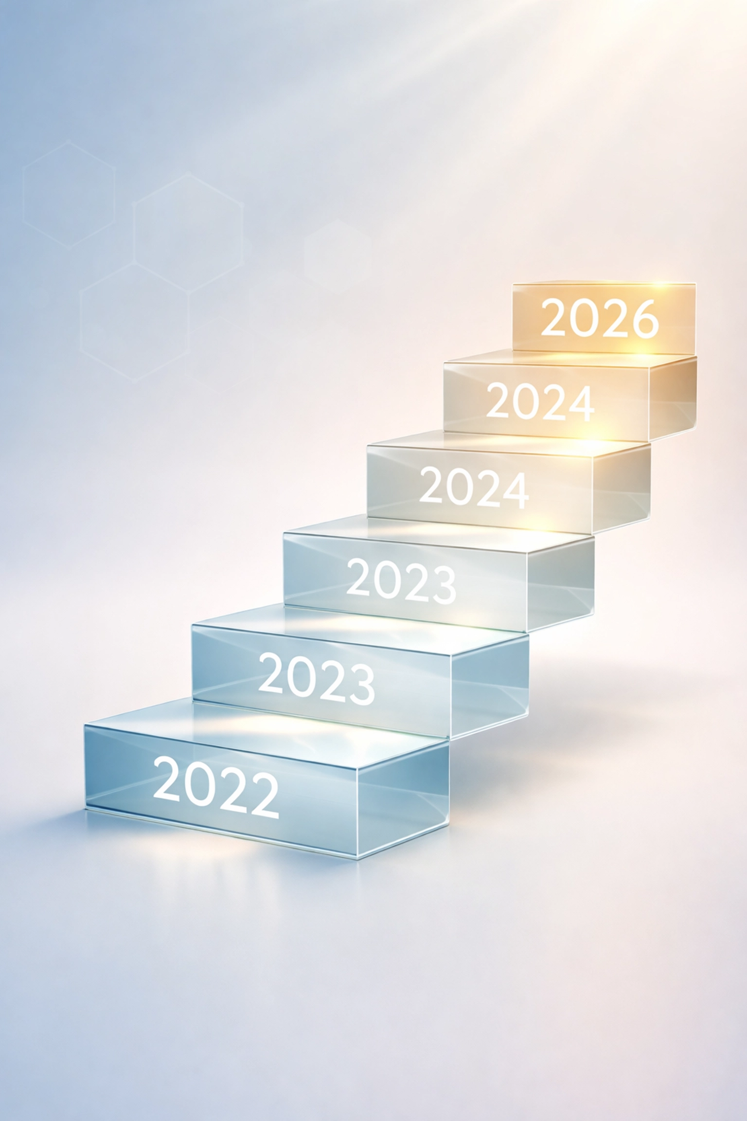 Staircase representing progress toward retirement with each year, highlighting new SECURE 2.0 Act provisions for 2026
