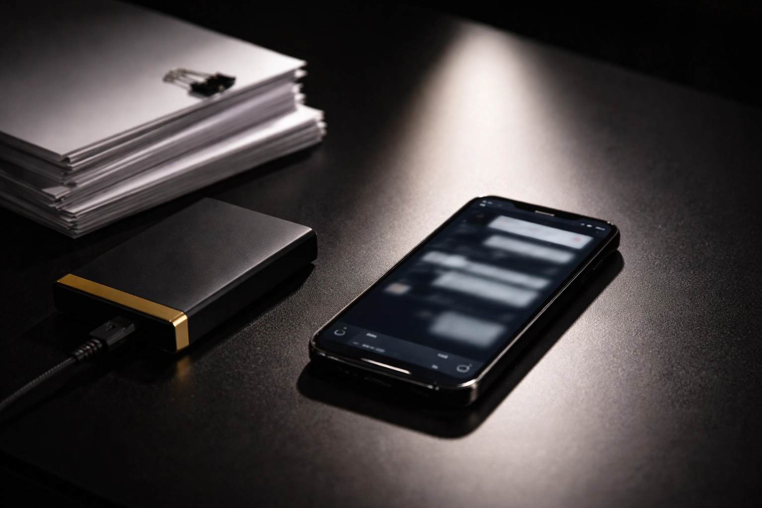 Smartphone with message and preserved evidence underscores the importance of protecting digital records in lawsuits.