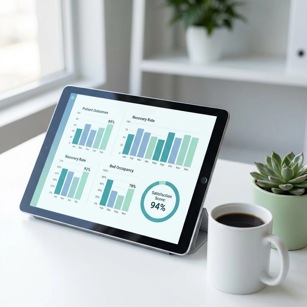 Close-up of a digital dashboard with QAPI indicators and bar graphs relevant to ASC performance monitoring.