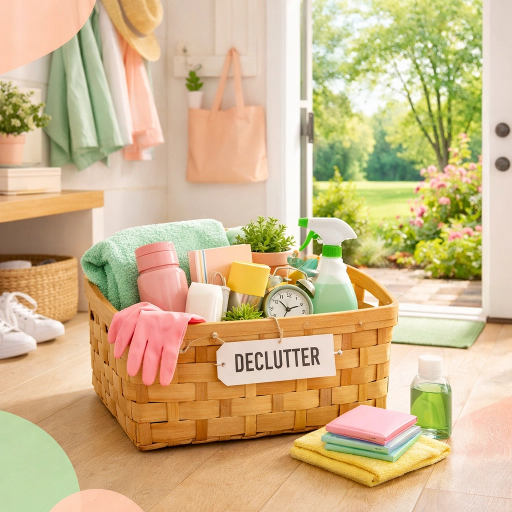 Organized mudroom prepped for spring cleaning by a maid service in Cedar Falls.