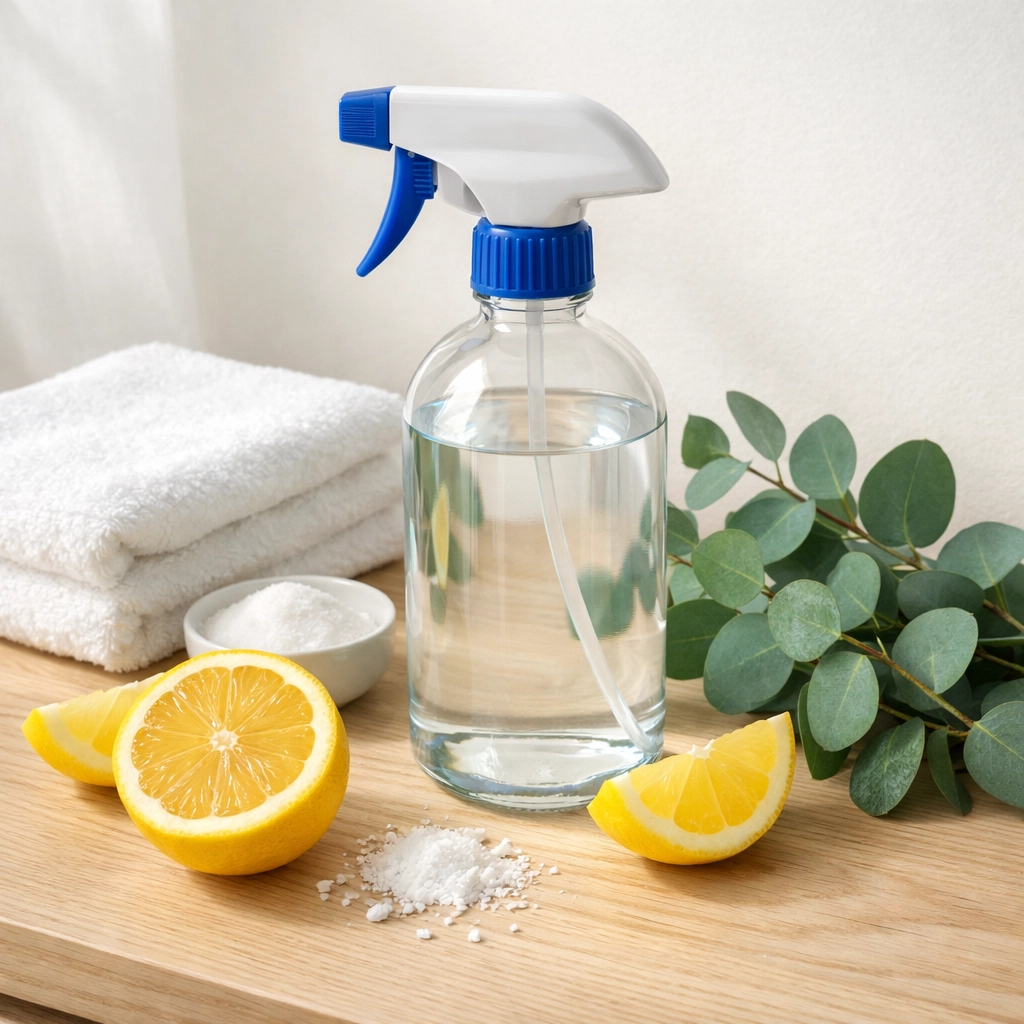 Natural lemon and eucalyptus ingredients used for professional eco-friendly house cleaning in Belmont, MA.