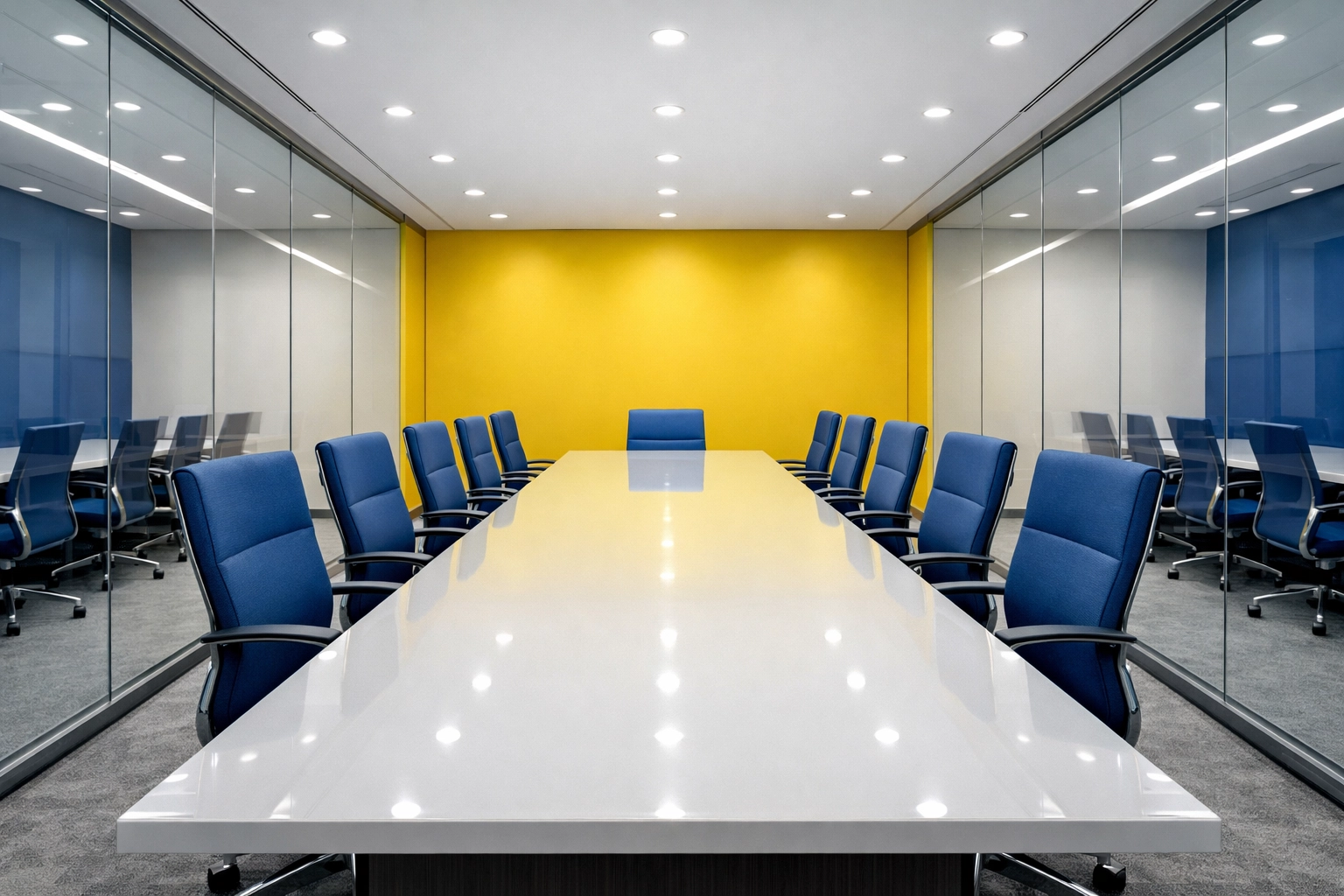 Organized corporate office in Everett with a polished conference table, representing commercial cleaning services Everett MA.