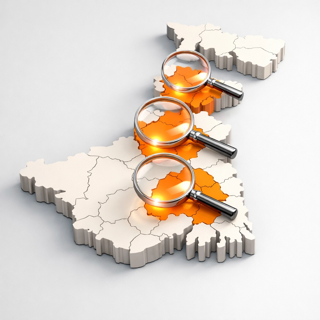 Map of West Bengal highlighting districts with significant voter roll deletions and regional impact.