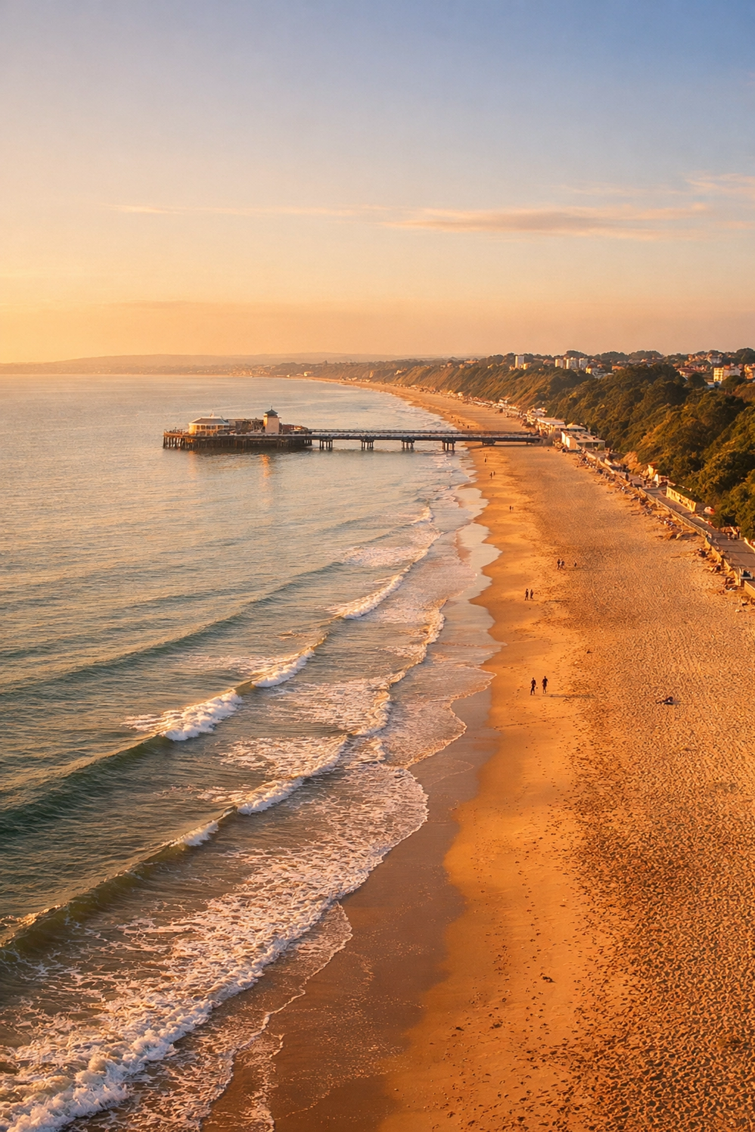Bournemouth Beach seven-mile golden coastline perfect for peaceful ashes scattering ceremonies