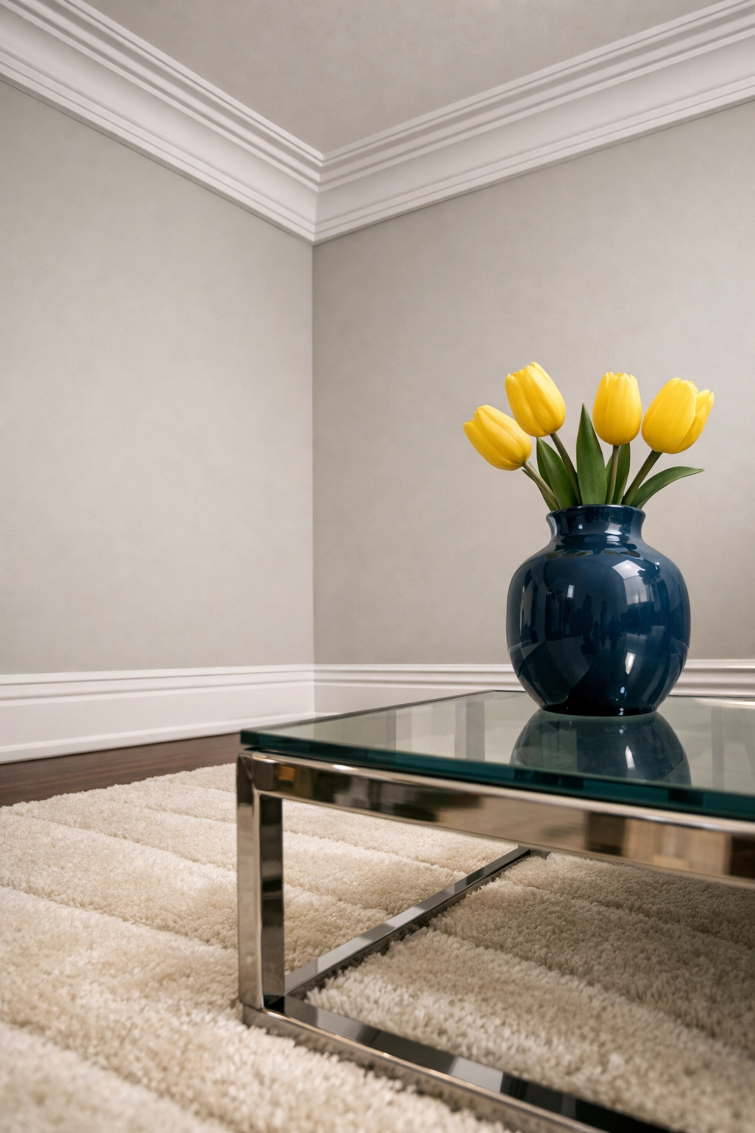 Pristine living room with clean baseboards and vacuum lines illustrating expert deep cleaning Lowell results.