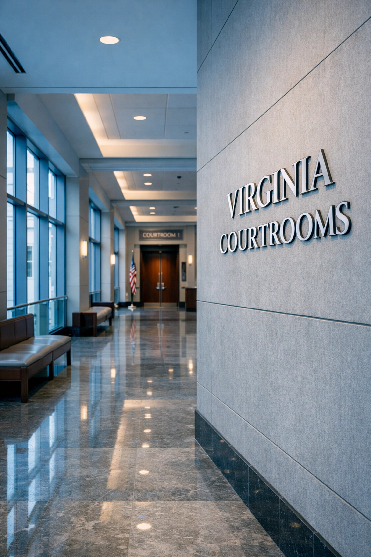 Hampton Roads courthouse interior where Coastal Virginia Law handles custody cases