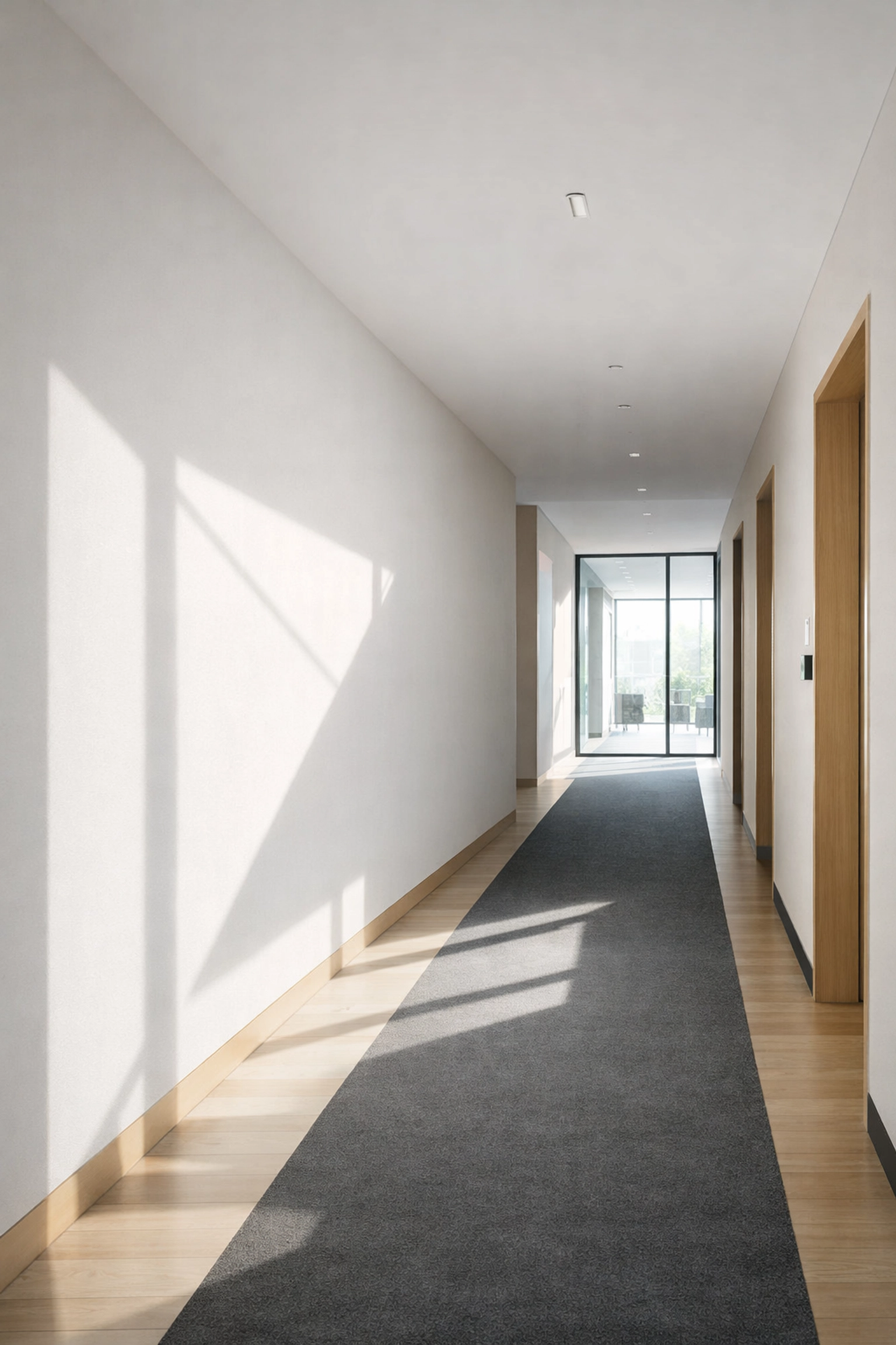 Modern hotel hallway design reflecting data-driven hospitality management.