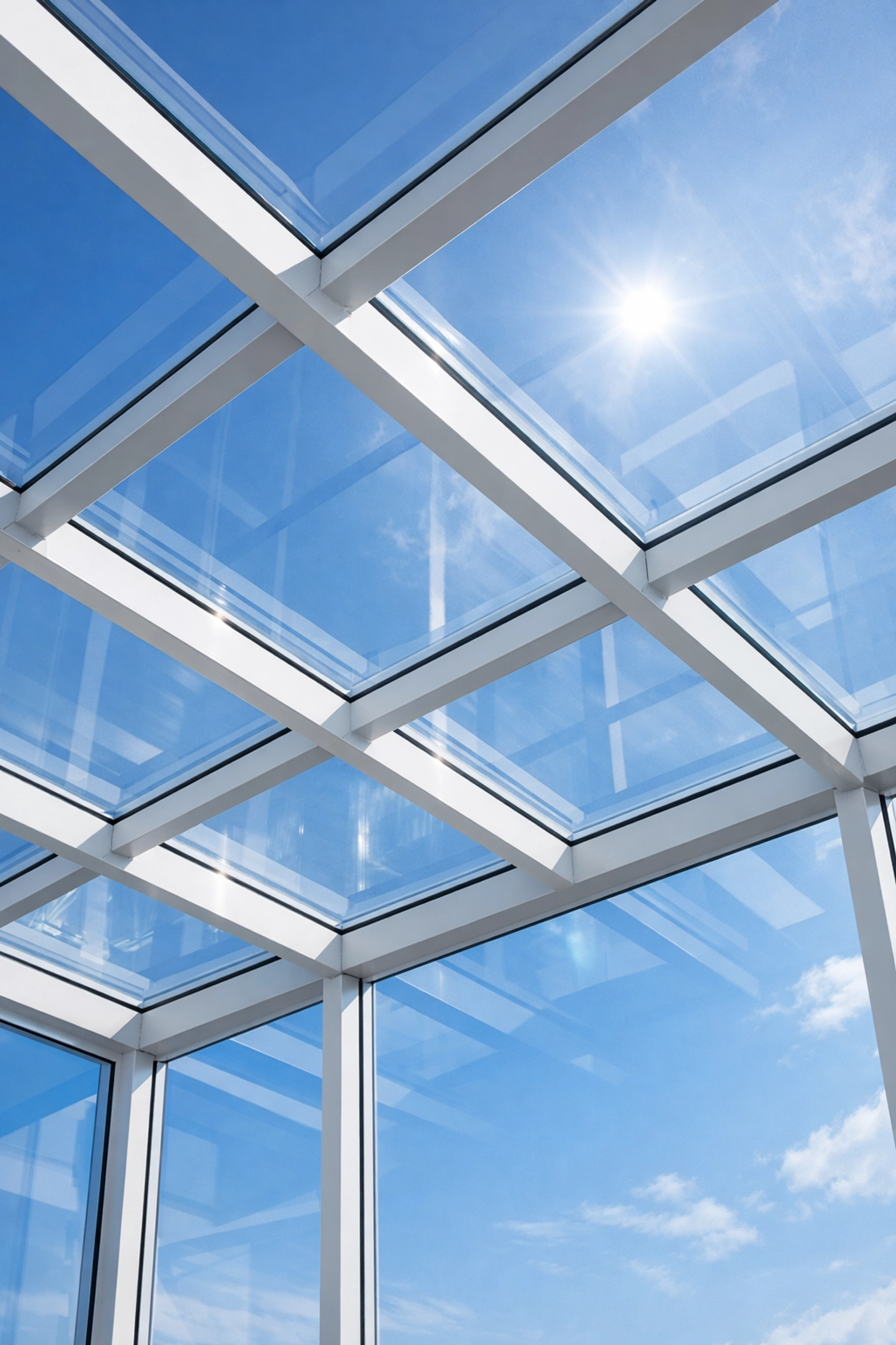 VSG Glasdach Terrassenüberdachung von unten - Premium Verglasung Wien