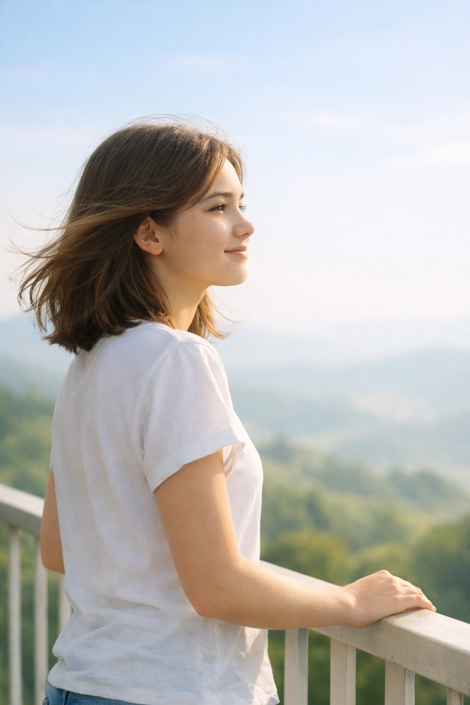 Teenage girl looks toward the horizon, symbolizing personal growth at a residential treatment center.