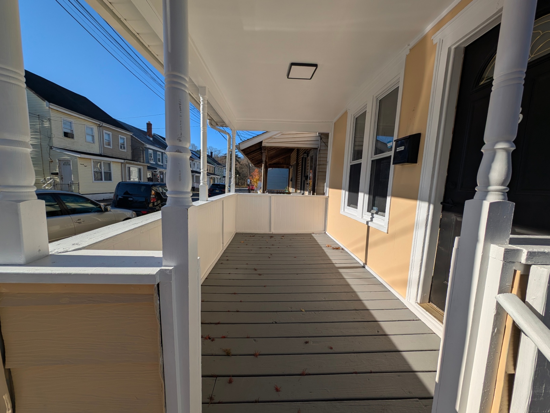 Freshly Painted Covered Front Porch in South Jersey