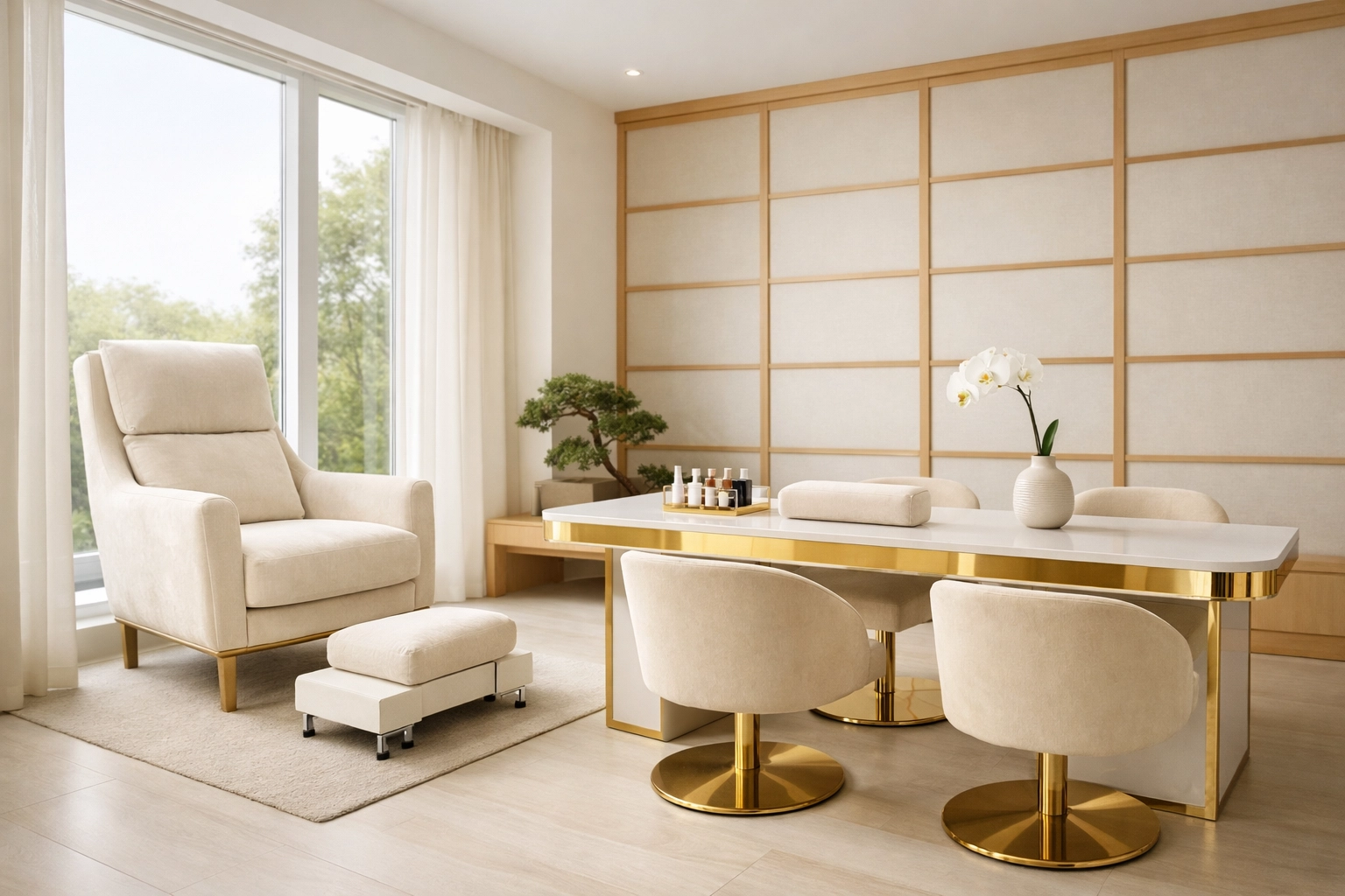 The serene private studio of our Japanese nail salon in Boston, offering high-end services in Norwood.