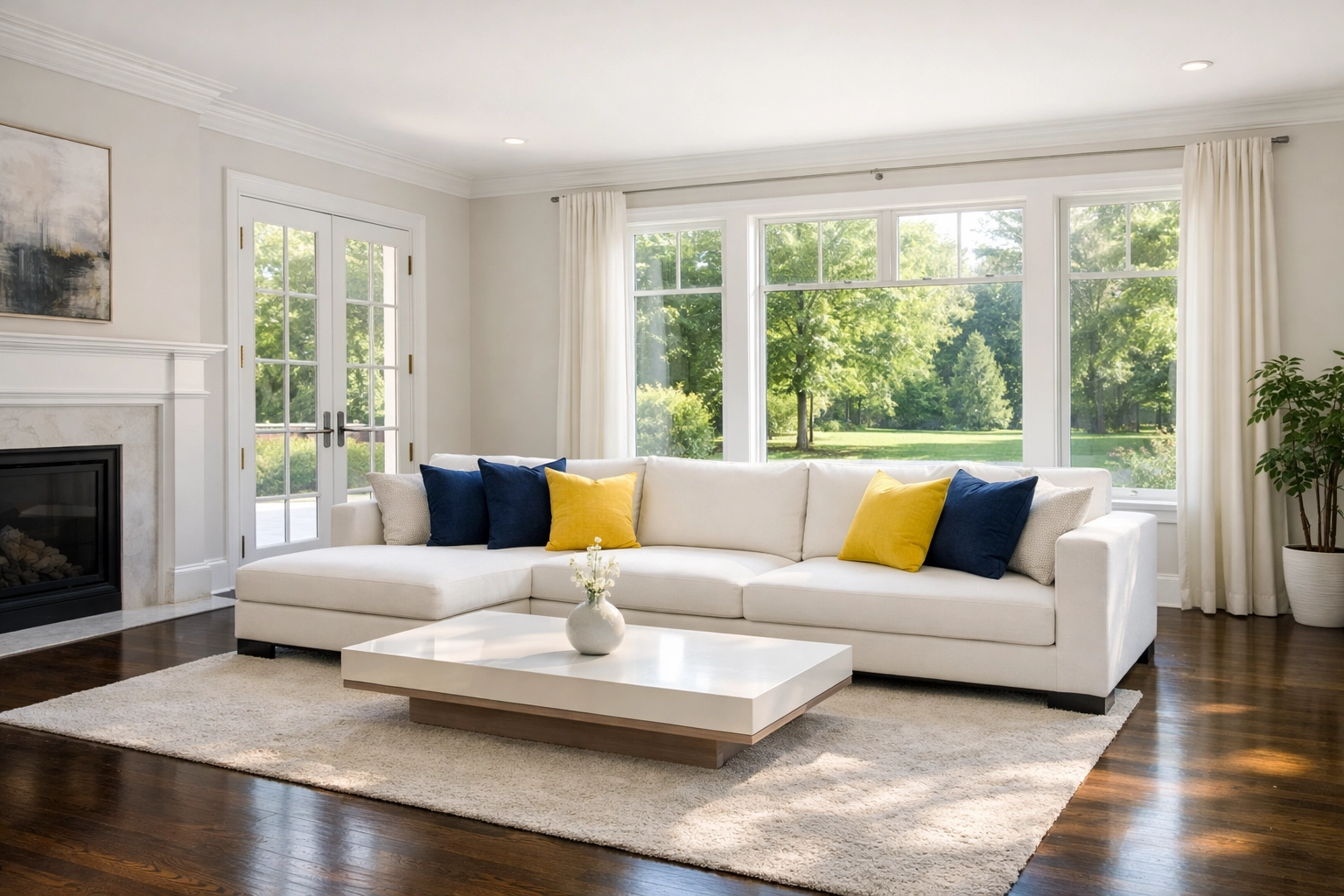 Clean living room in Franklin showcasing the health benefits of regular weekly house cleaning Franklin for families.