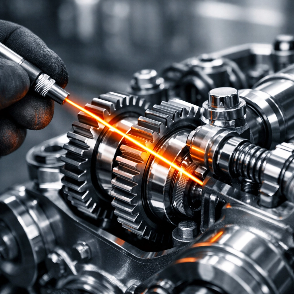 Polished engine gears being precision-aligned to symbolize business process optimization and efficiency.
