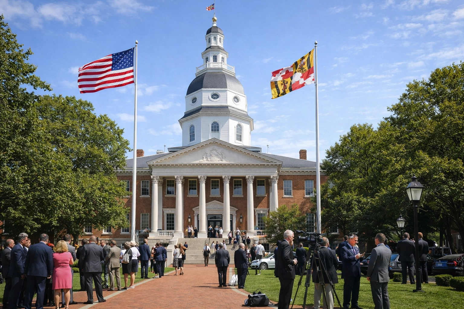 Annapolis government buildings and public grounds reflecting Maryland state politics
