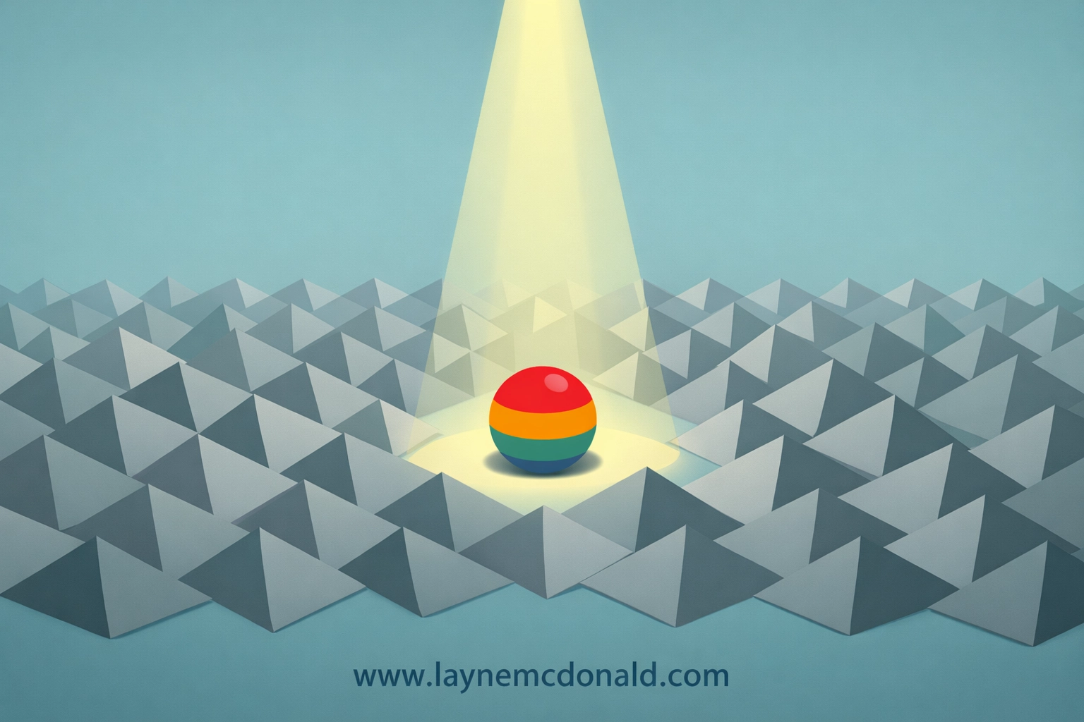 Artistic graphic of a bright circle found by a beam of light, symbolizing the lost sheep parable in faith.