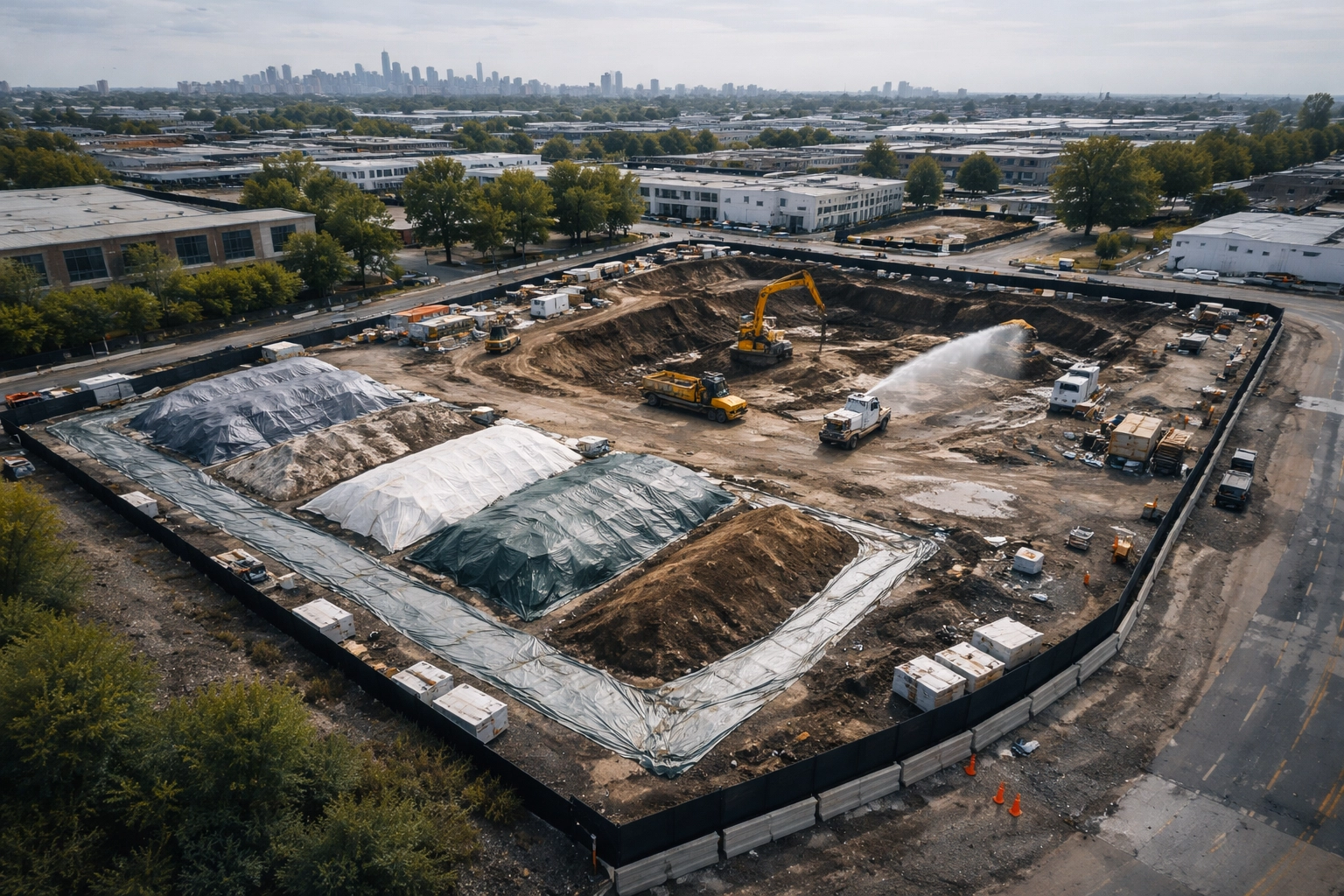 Aerial View of Coastal Urban Development