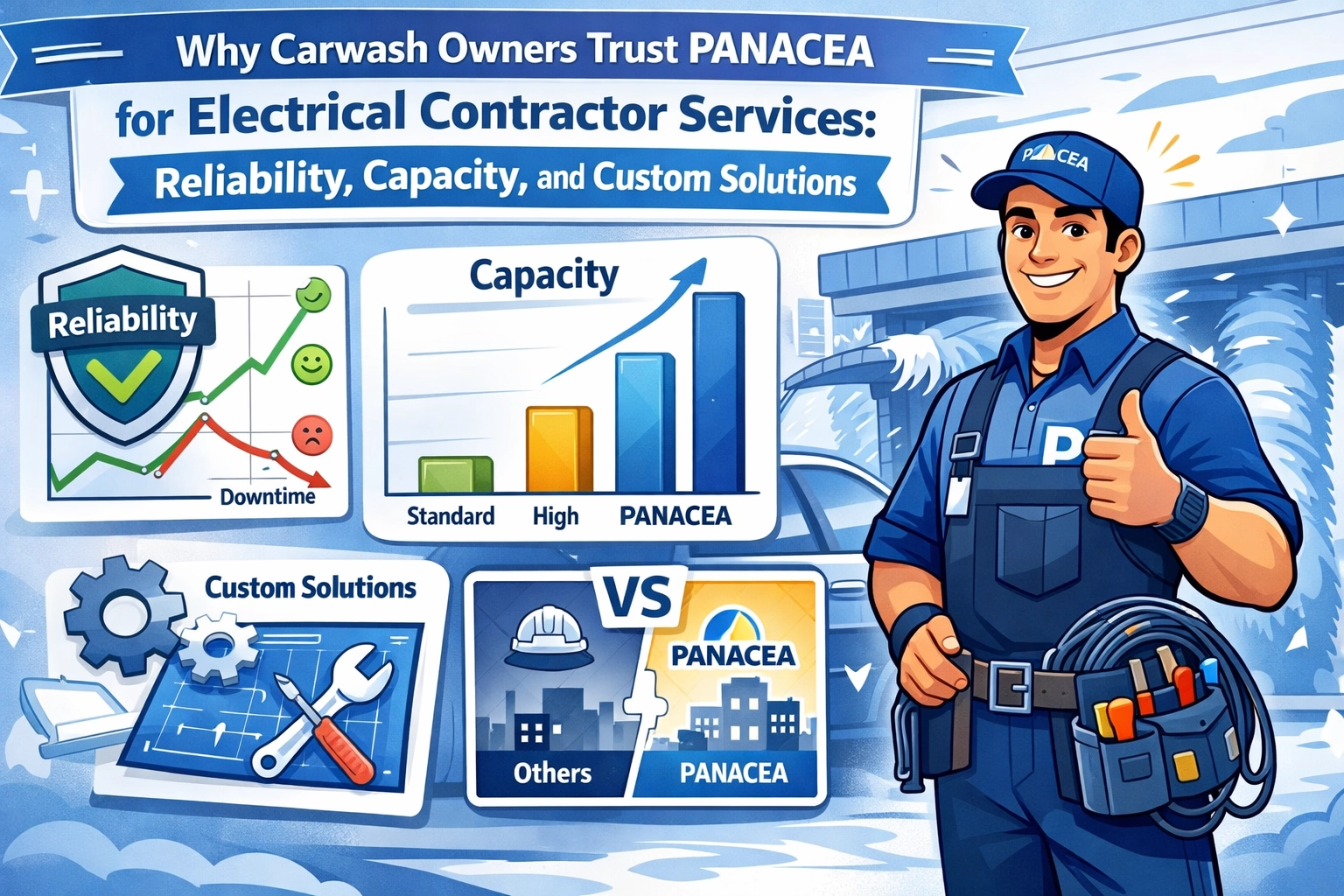 [HERO] Why Carwash Owners Trust PANACEA for Electrical Contractor Services: Reliability, Capacity, and Custom Solutions