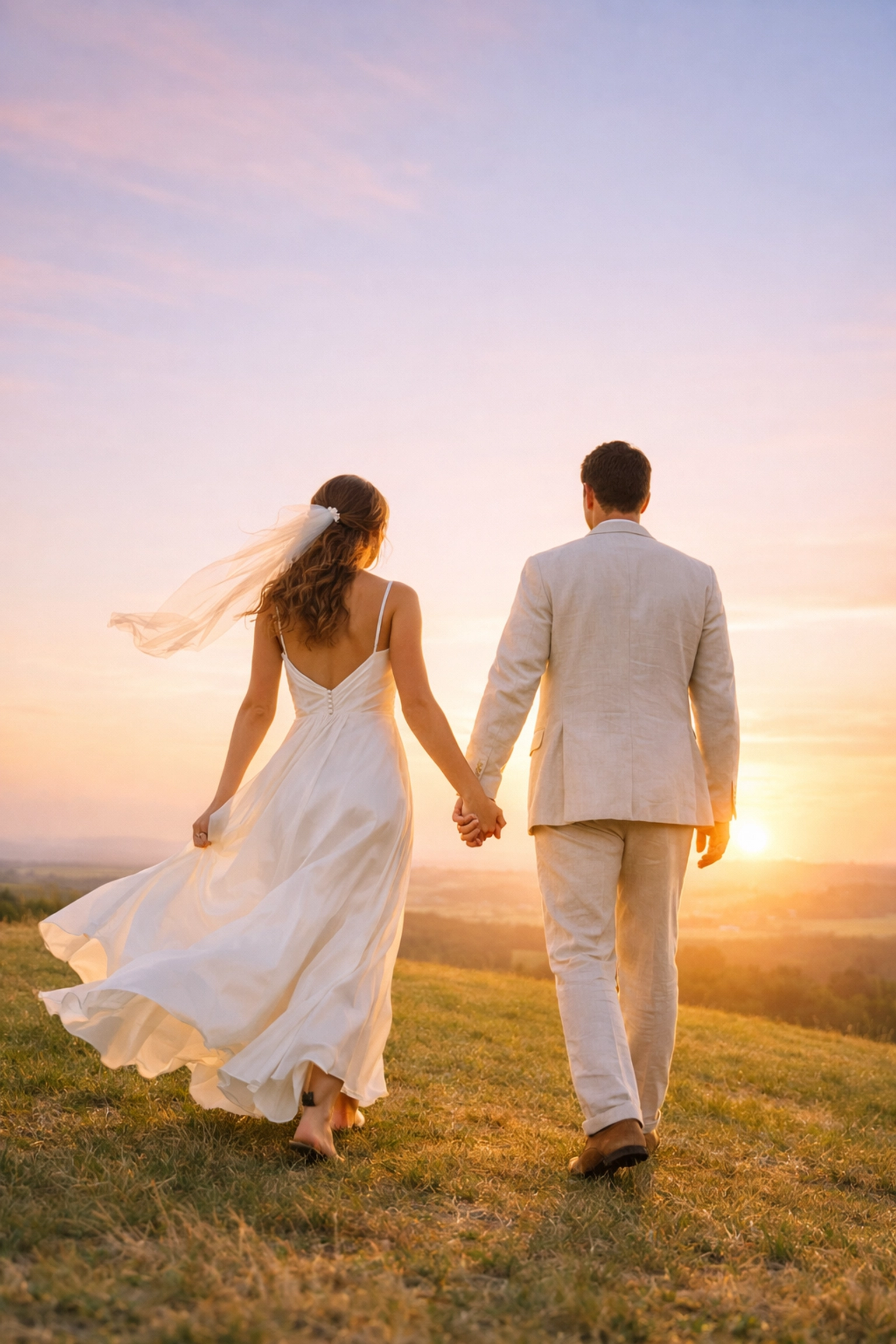 Newlyweds starting a debt-free marriage after using digital RSVP wedding funding strategies.