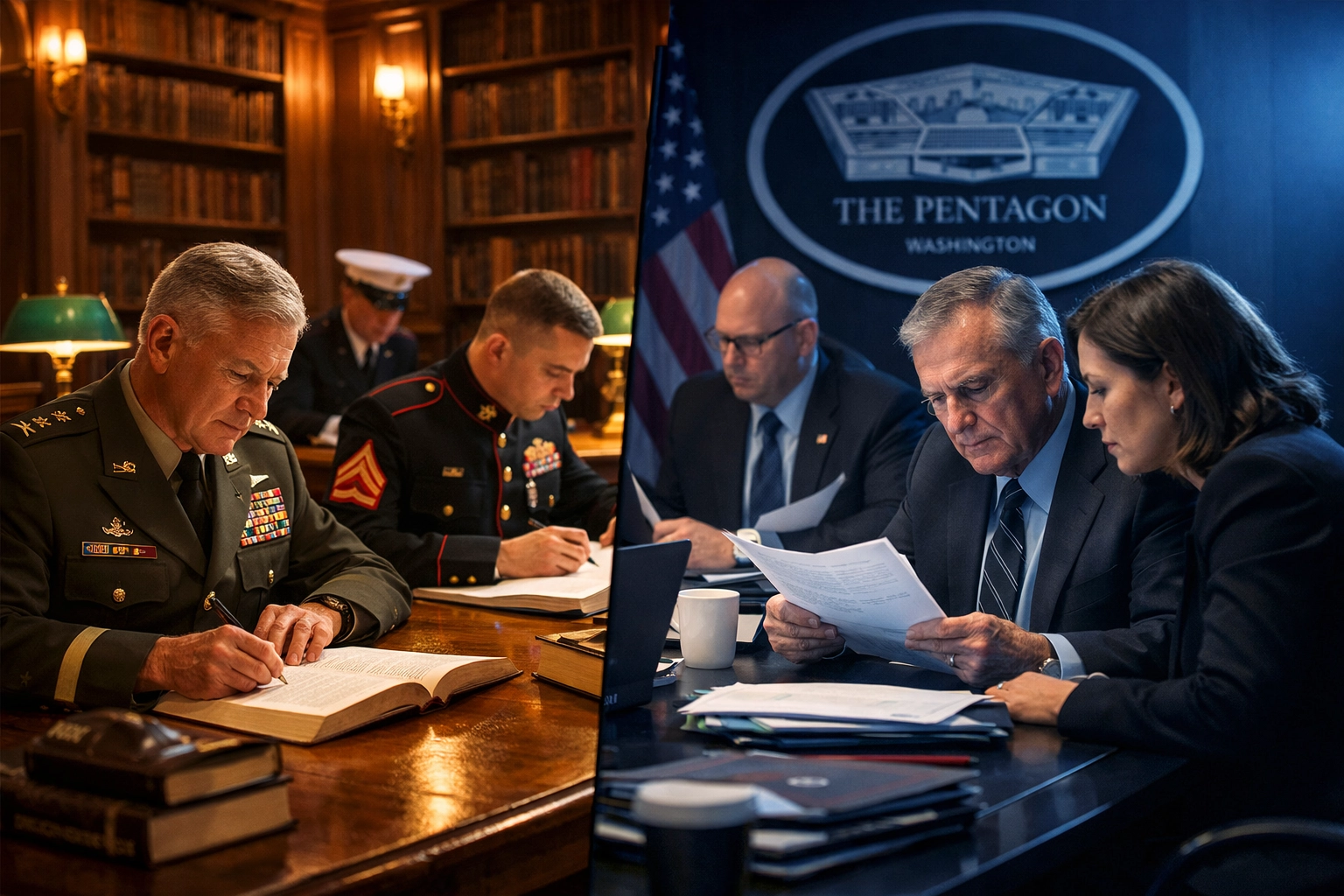 Military officers studying at Harvard contrasted with Pentagon officials in meeting