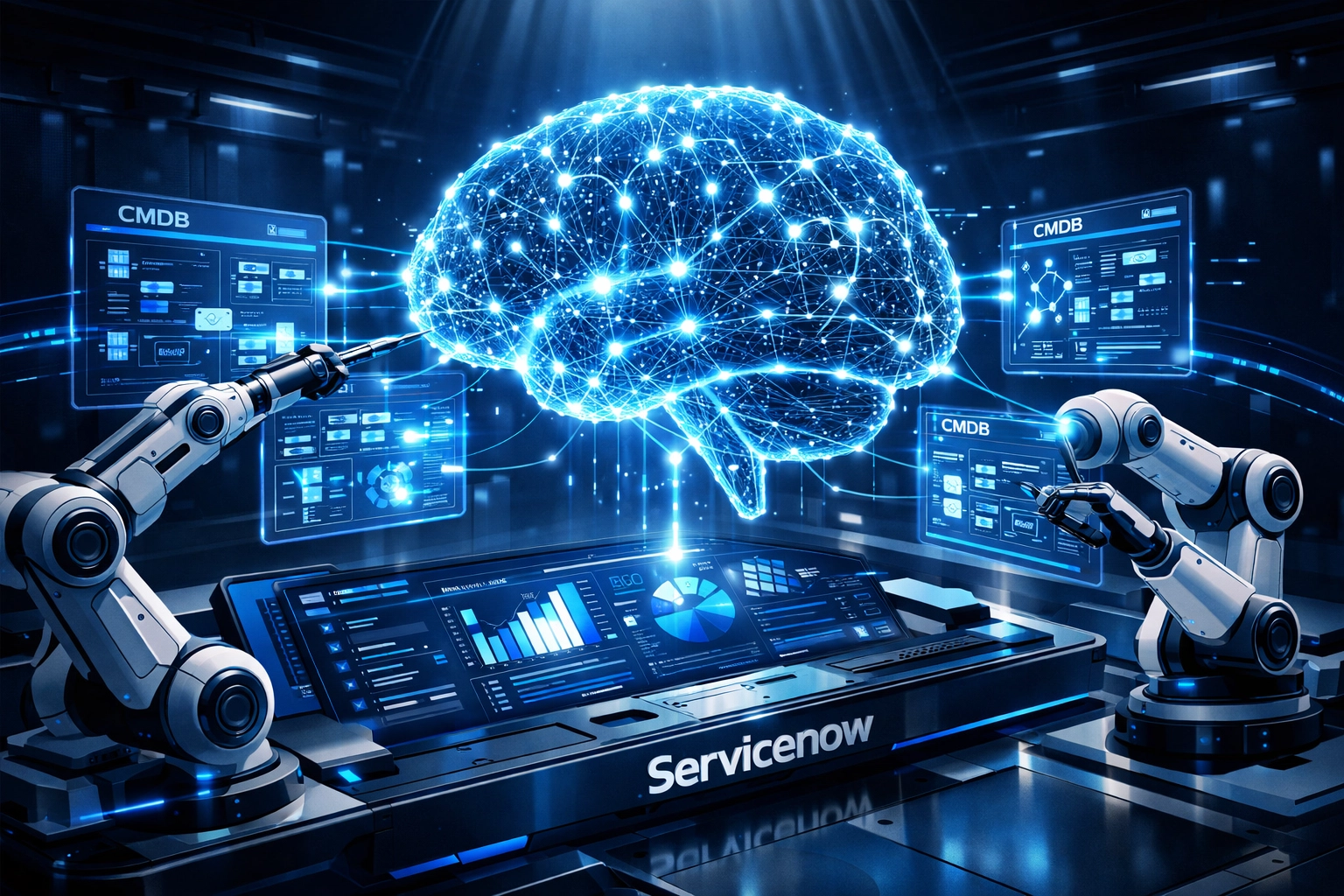 Agentic AI brain automating ServiceNow ITOM CMDB configuration and data management processes