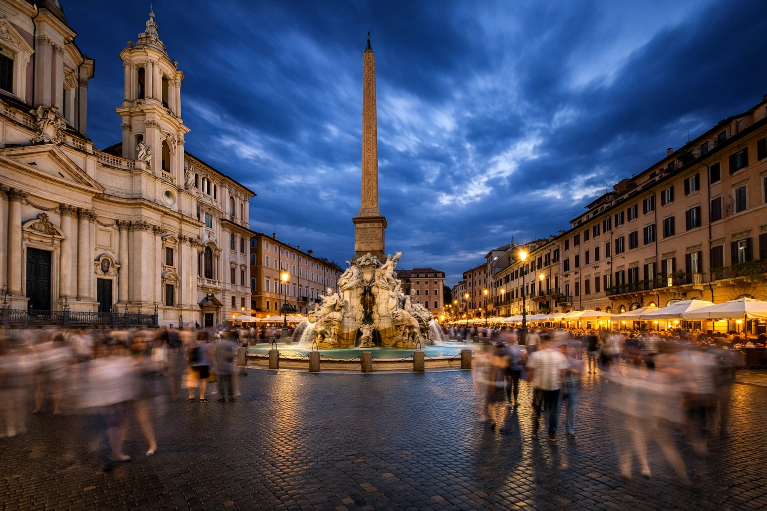 Long exposure photography in a city square highlighting unique photo spots near me.