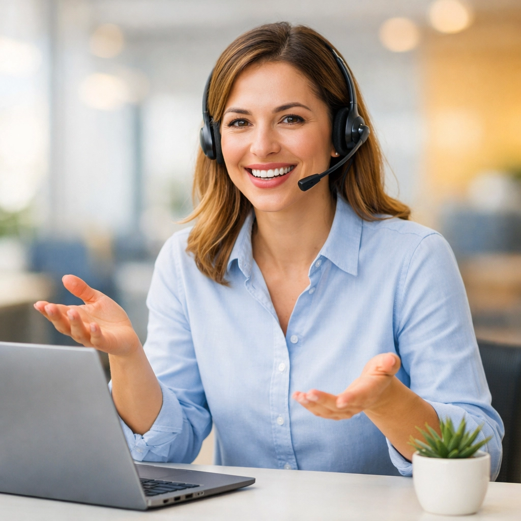 Nonprofit staff member using virtual calling assistant to contact donors