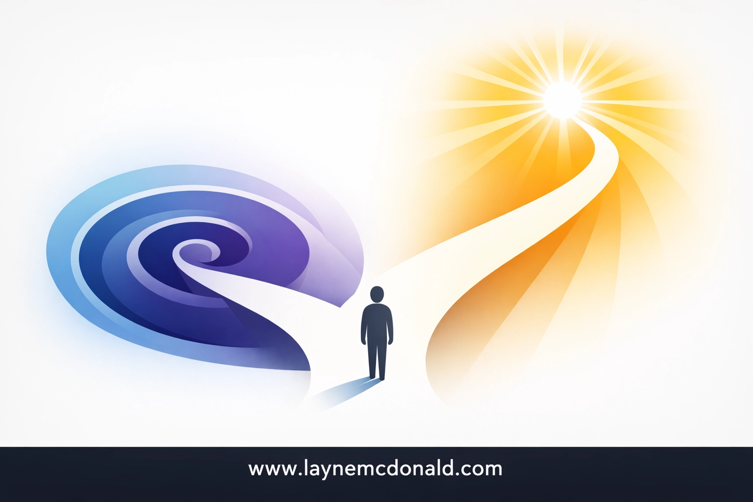 Two diverging paths: one spiraling inward toward self, the other rising upward toward God's light and grace