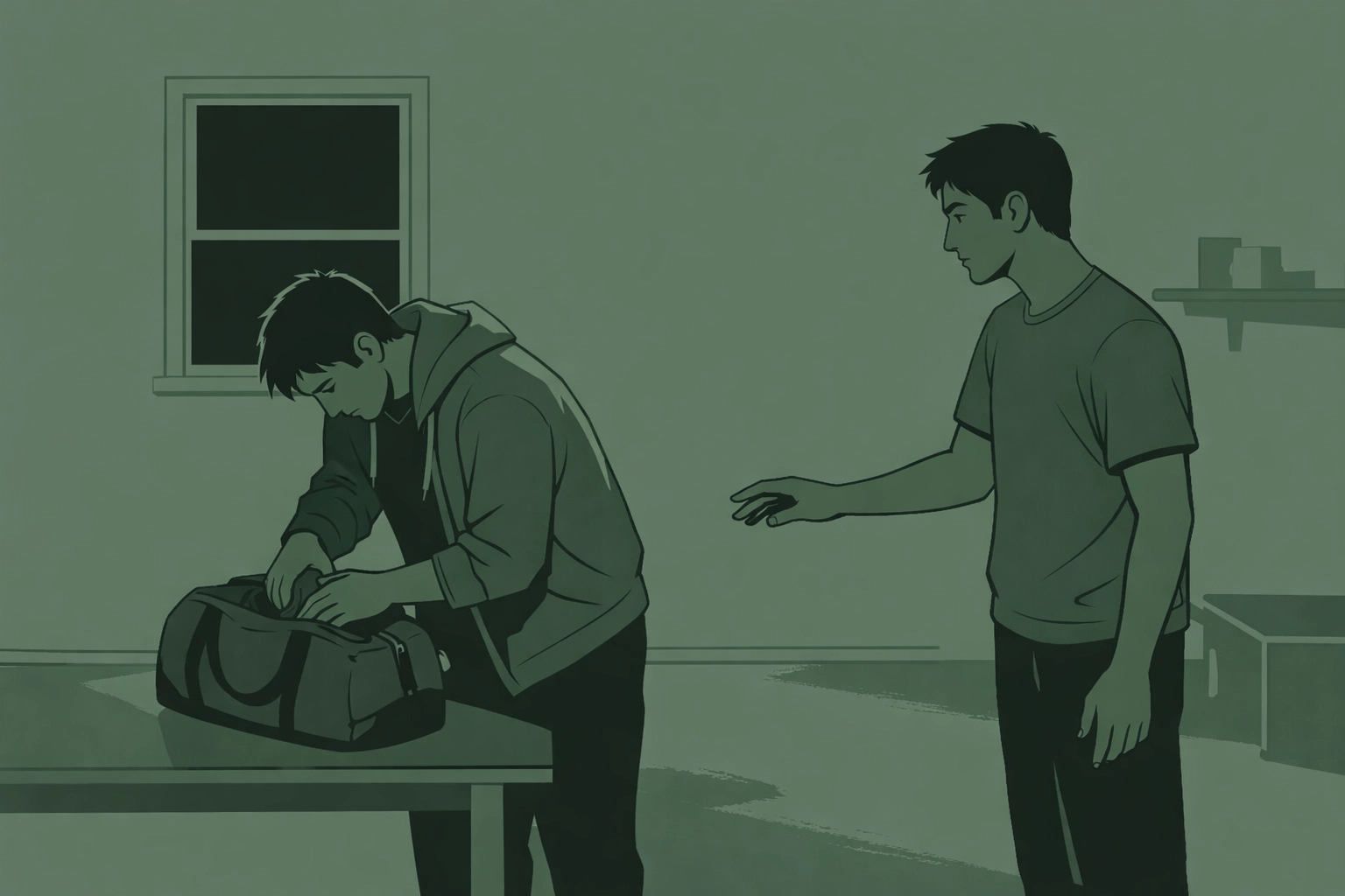 Two men saying goodbye as one flees Iran - LGBTQ tragic love story