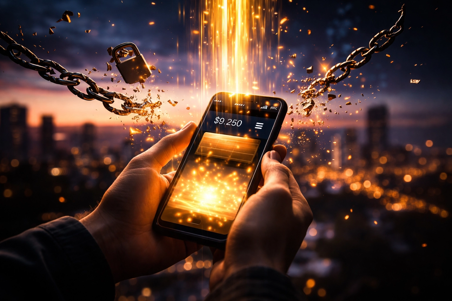 Self-custody crypto wallet on smartphone representing financial freedom from custodial payment platforms