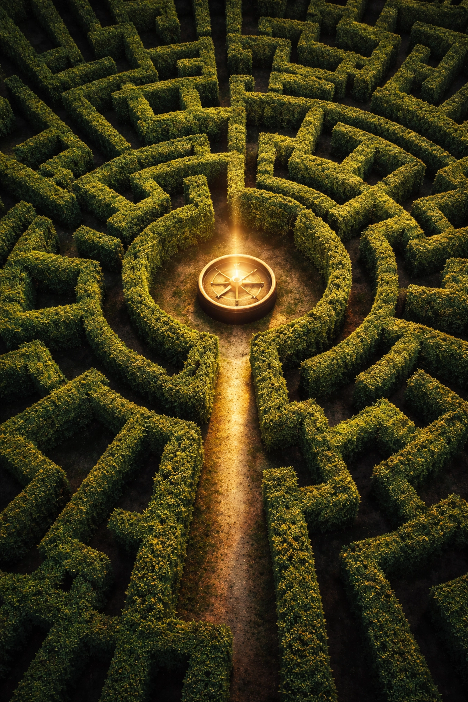A maze with a glowing compass symbolizing the path to smart investment diversification decisions