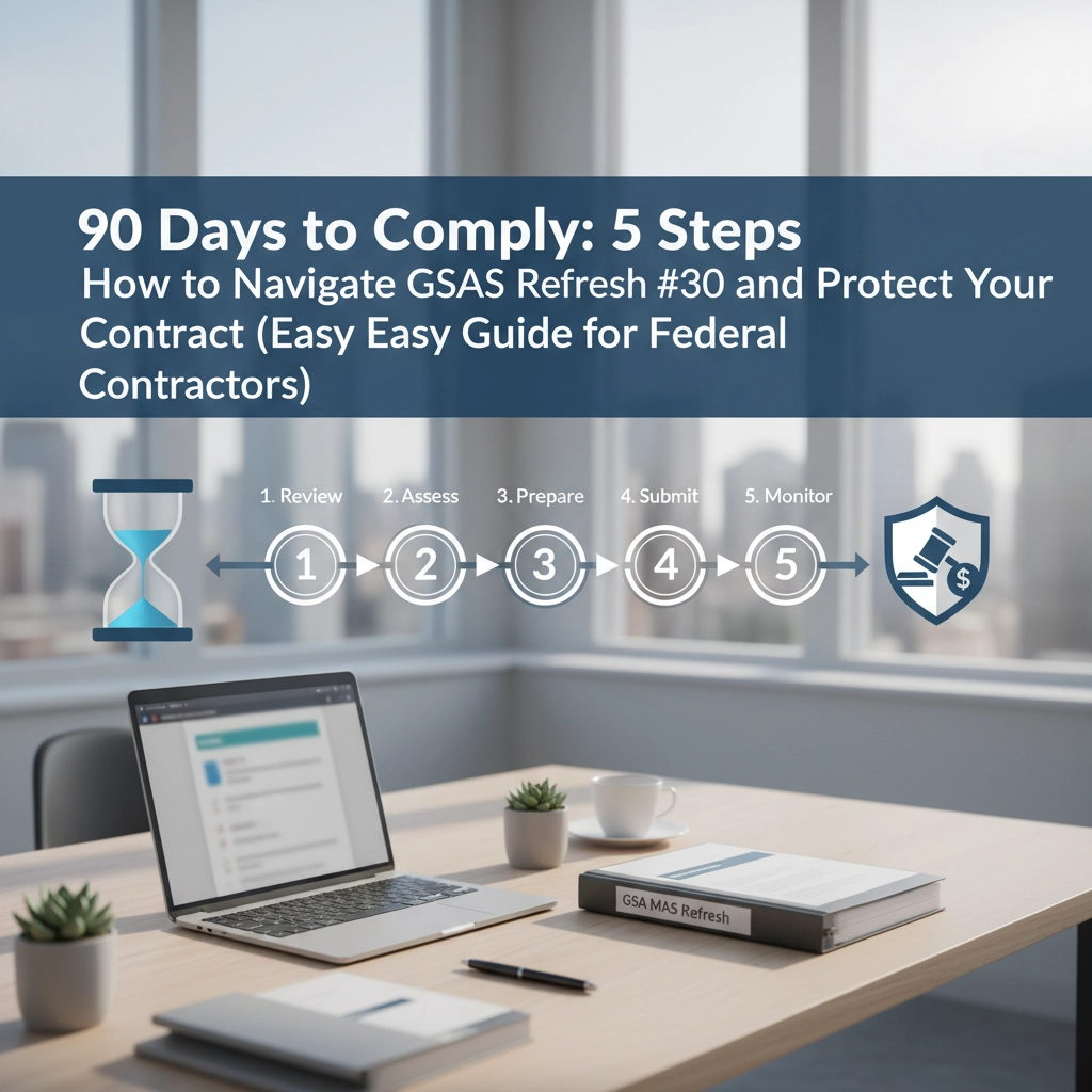 90 Days to Comply: 5 Steps How to Navigate GSA's MAS Refresh #30 and Protect Your Contract (Easy Guide for Federal Contractors)