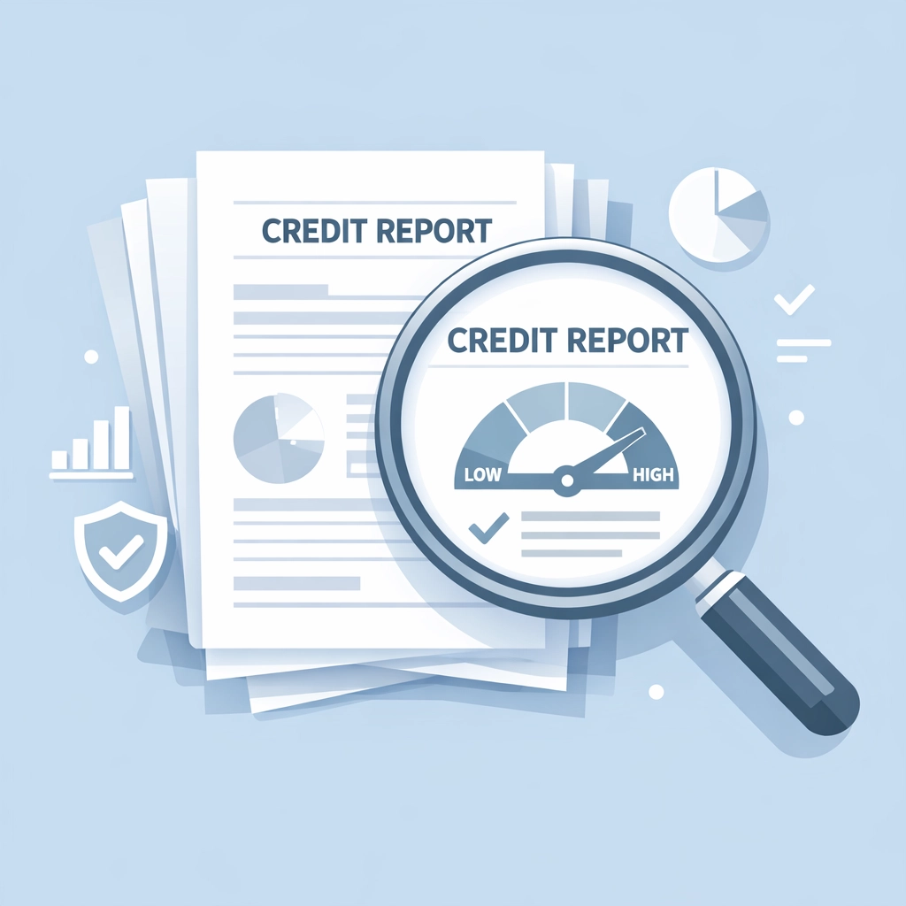 Lupa revisando errores en un reporte de crédito para limpiar el historial y subir el score.