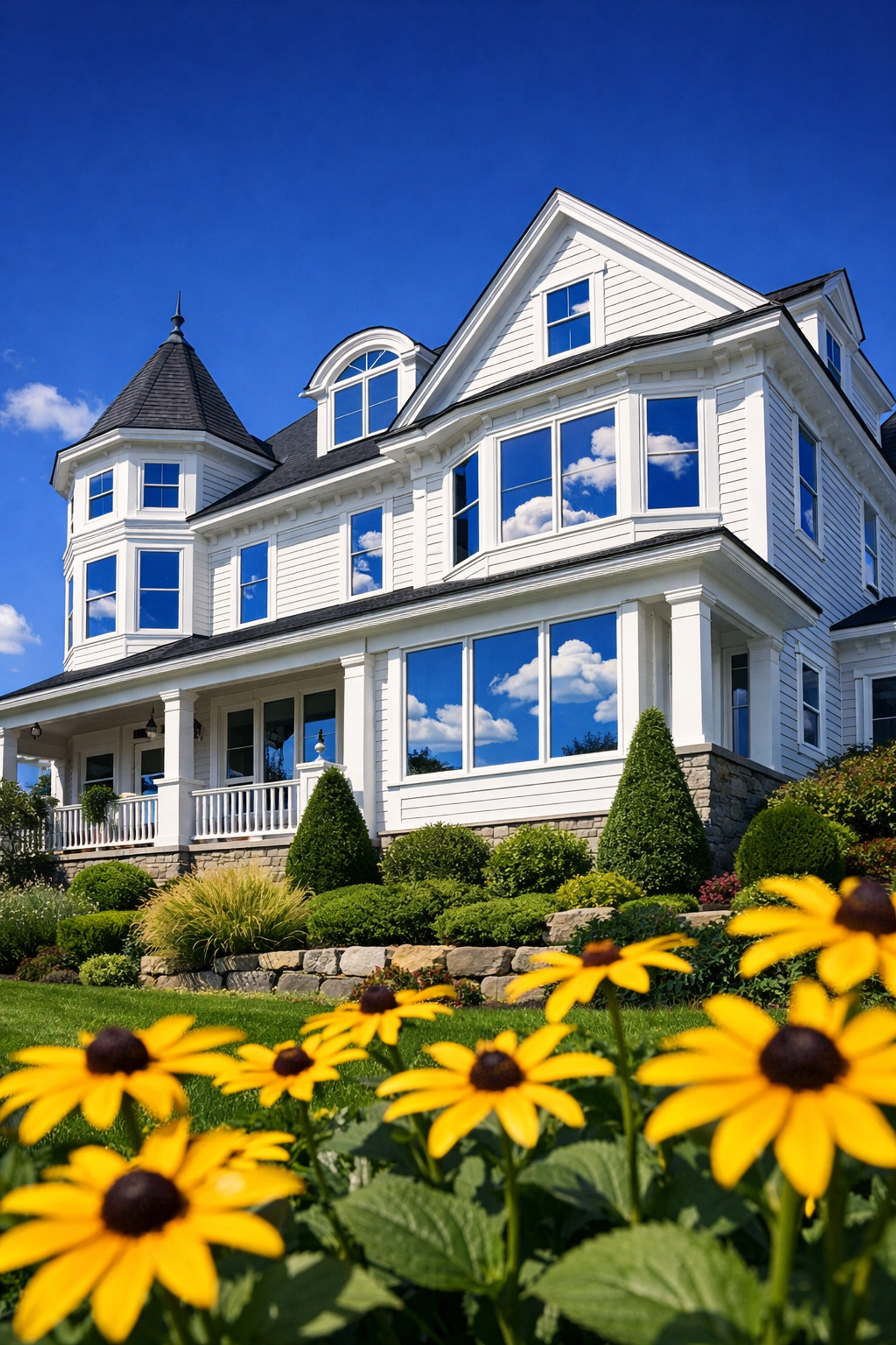 Exterior of a beautiful Fitchburg home with sparkling clean windows and enhanced curb appeal.