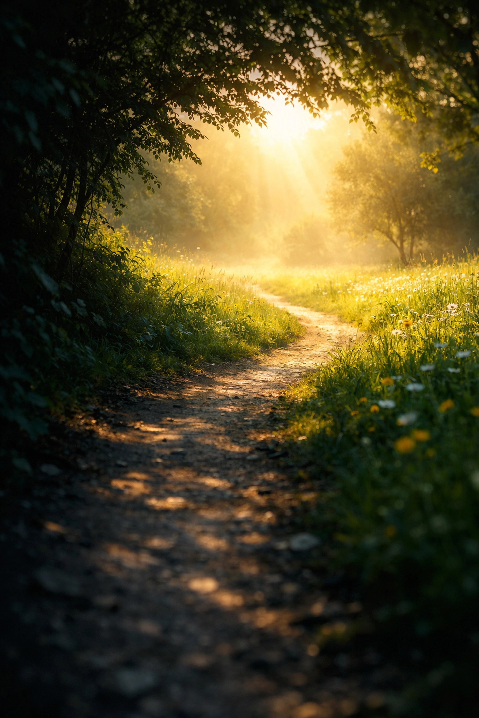 Path emerging from darkness to light representing journey of hope and healing in Christ