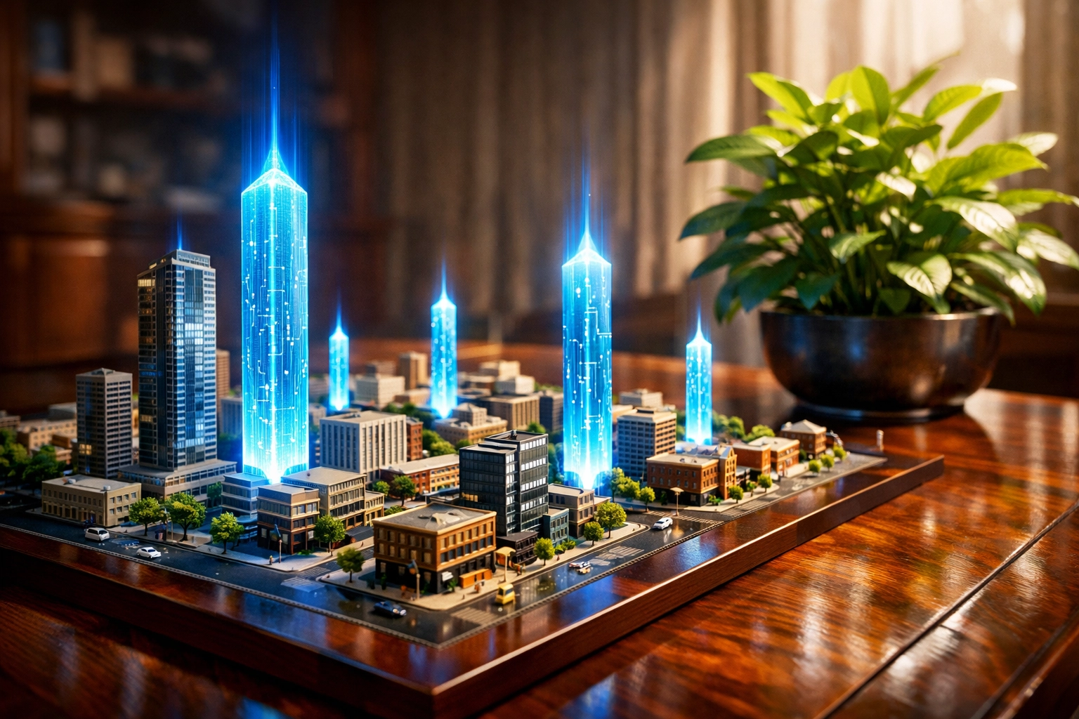 Digital markers on a city map representing local search engine dominance through expert SEO services.