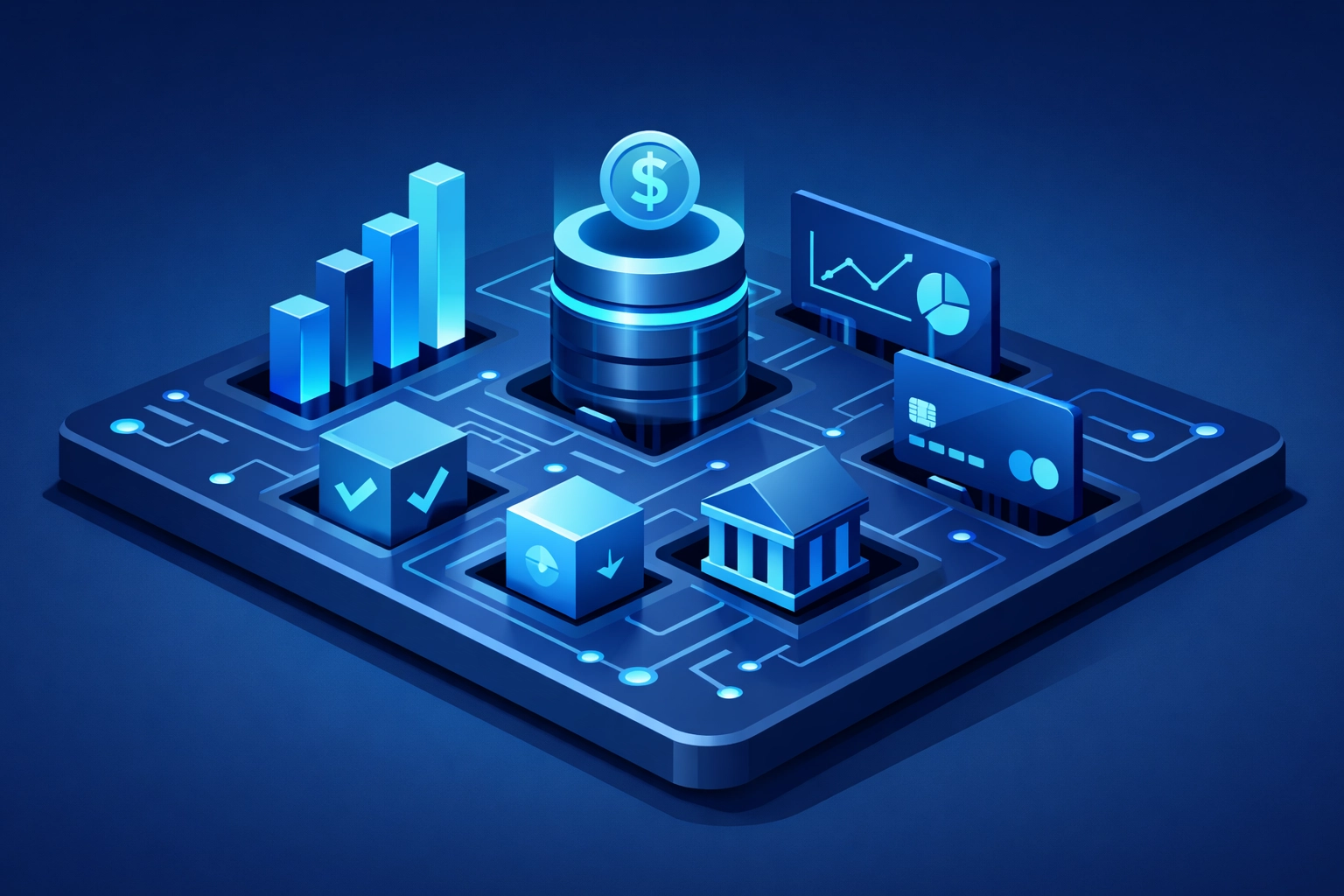 A modular plug-and-play fintech ecosystem illustrating the future of integrated financial technology.