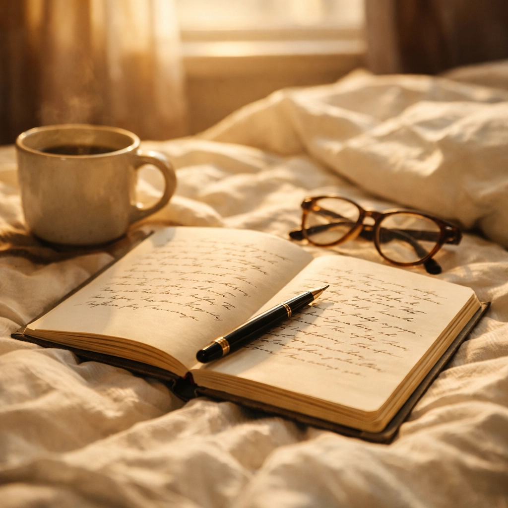 Personal journal and coffee symbolizing self-reflection during crossdressing coming out journey