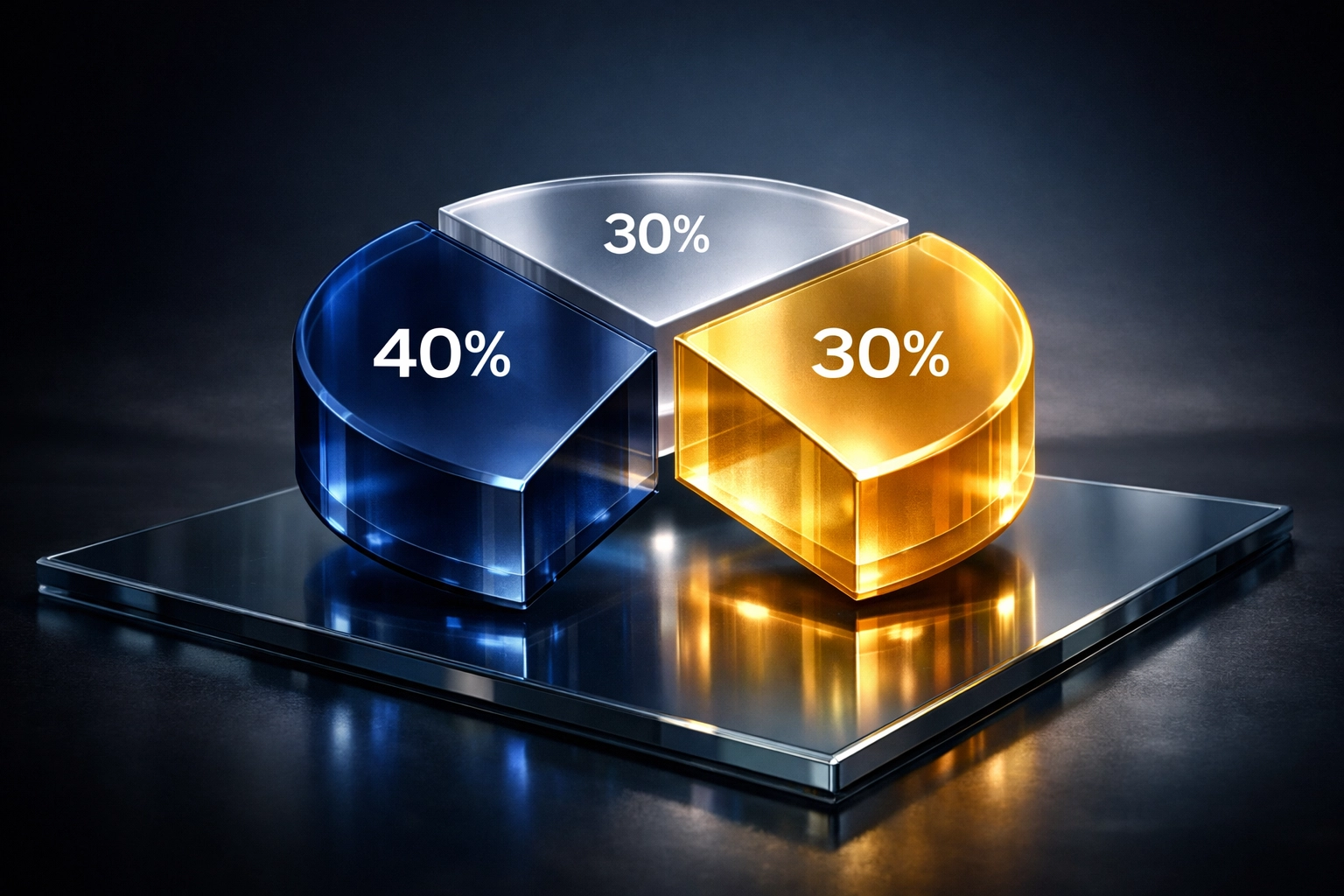 Visual representation of the 40/30/30 portfolio allocation framework for institutional investors