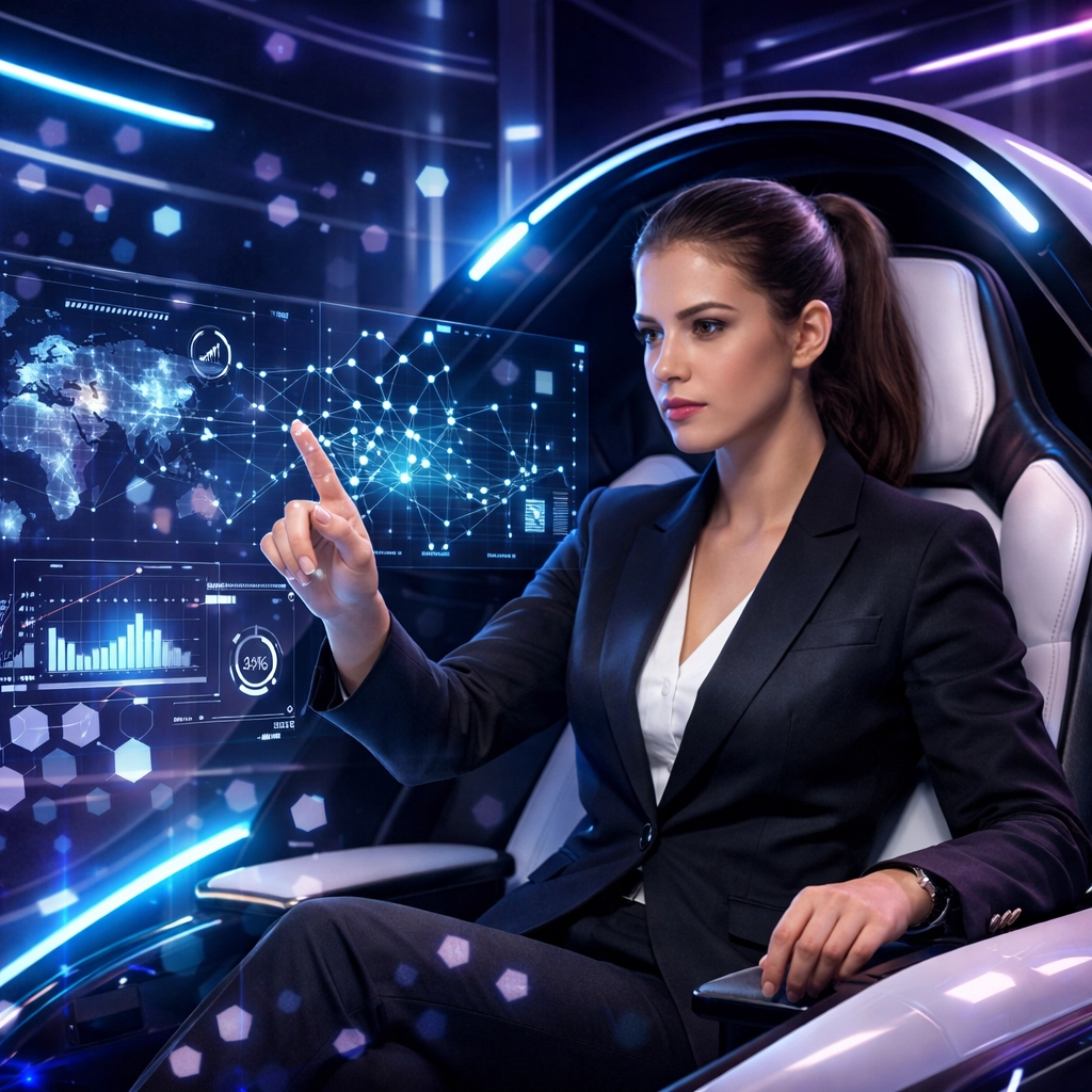 Tech talent candidate using a futuristic EsportsPod simulation for behavioral assessment and data analytics.