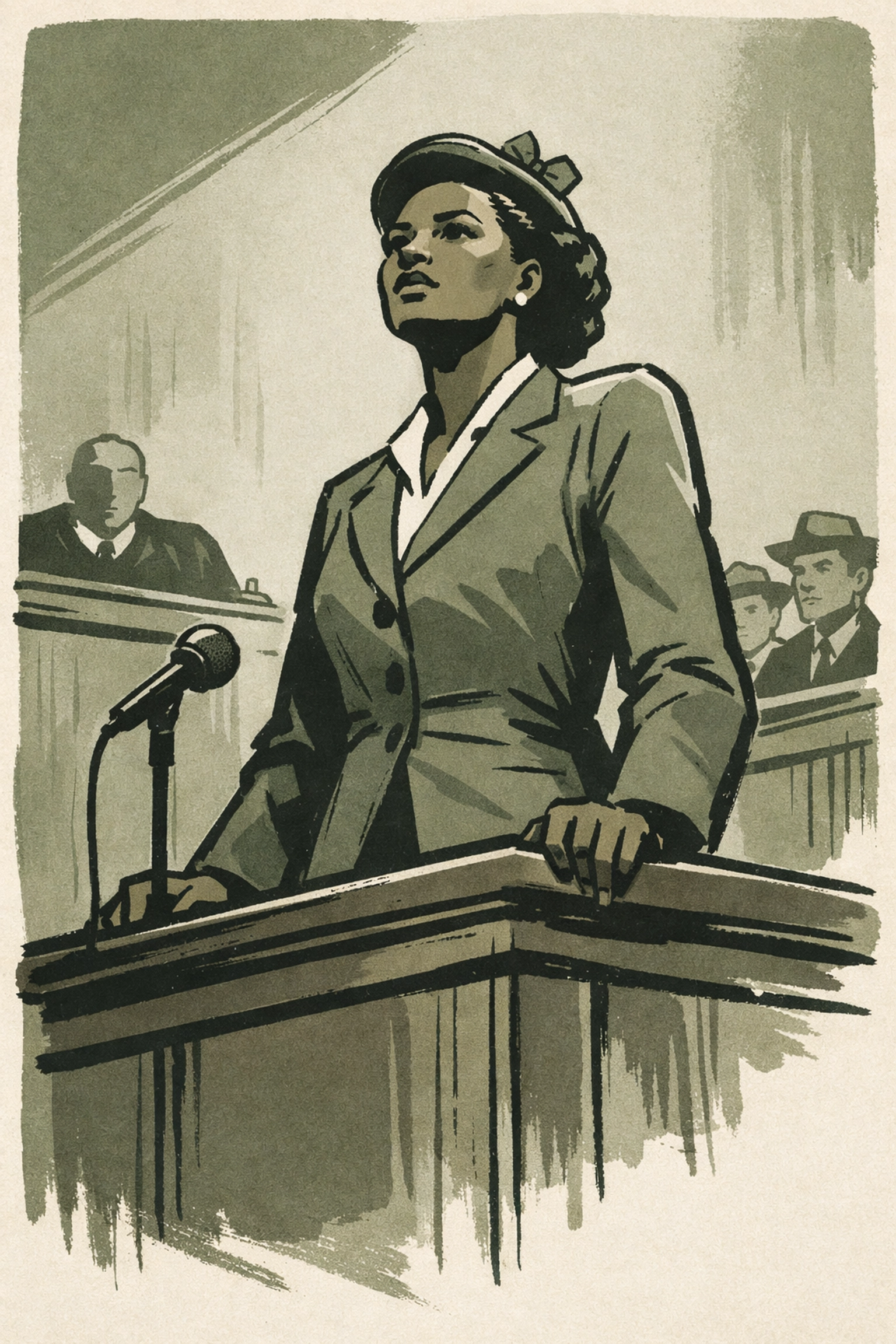 Lucy Hicks Anderson testifying in 1945 courtroom defending her transgender identity